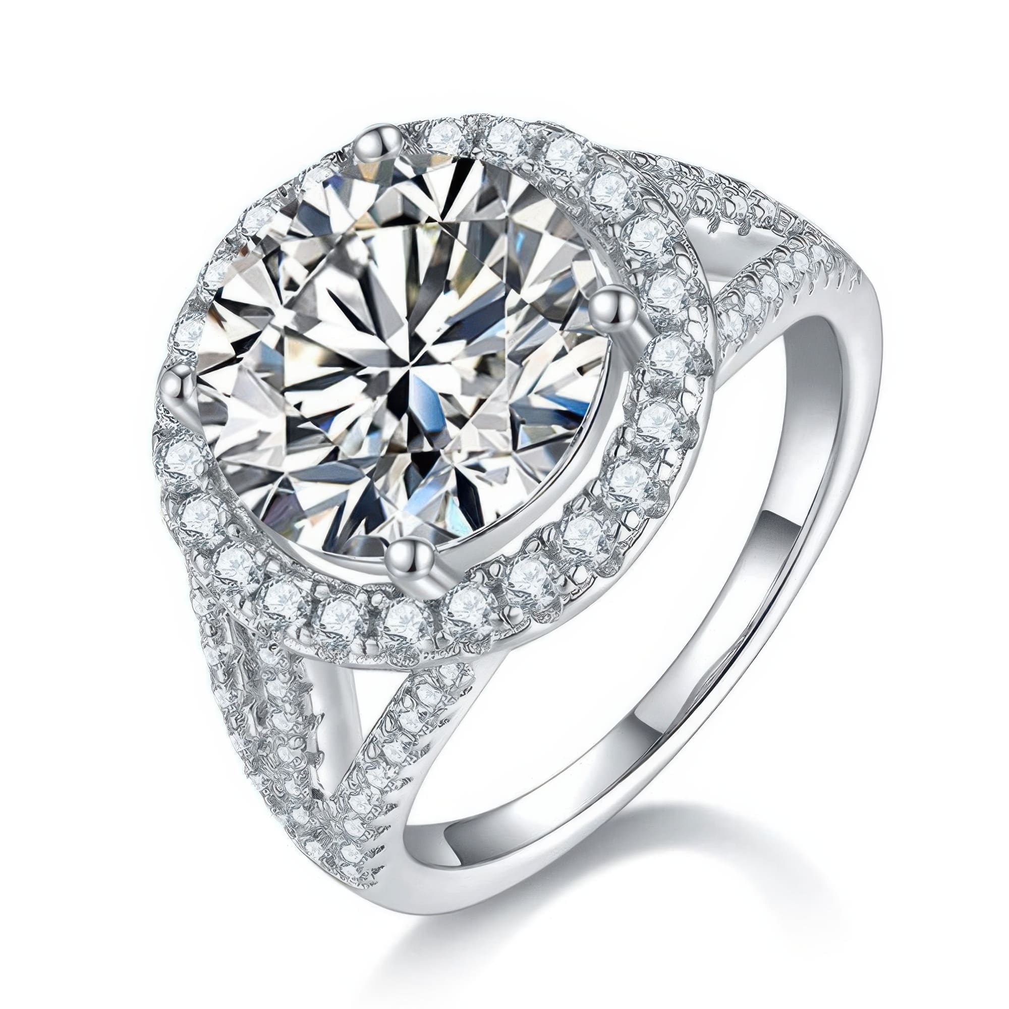 5 Carat Moissanite Engagement Ring | 925 Sterling Silver Engagement Ring