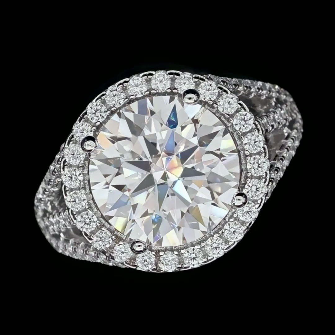 5 Carat Moissanite Engagement Ring | 925 Sterling Silver Engagement Ring product video thumbnail