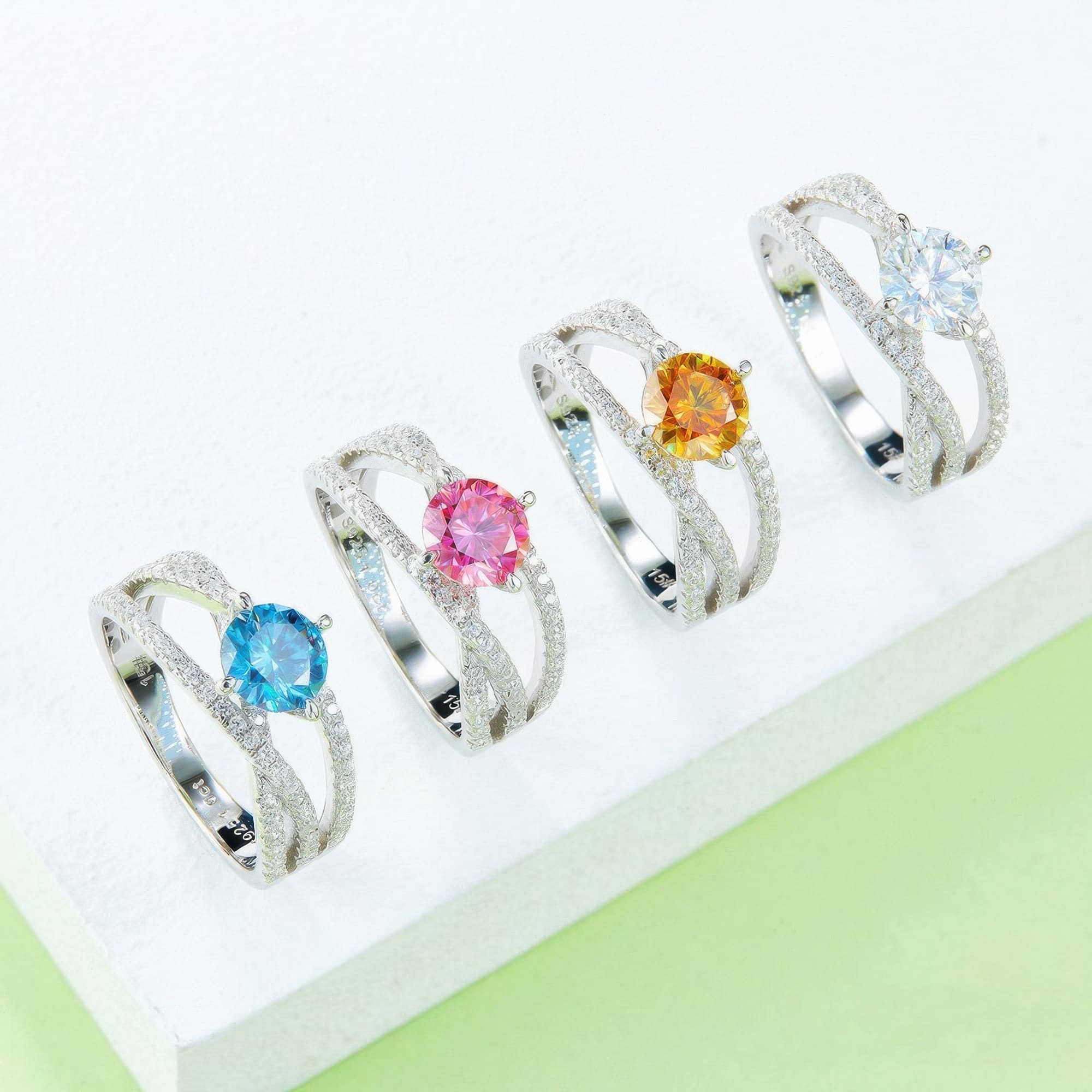 1 Carat Moissanite Triplet Ring - Image 6