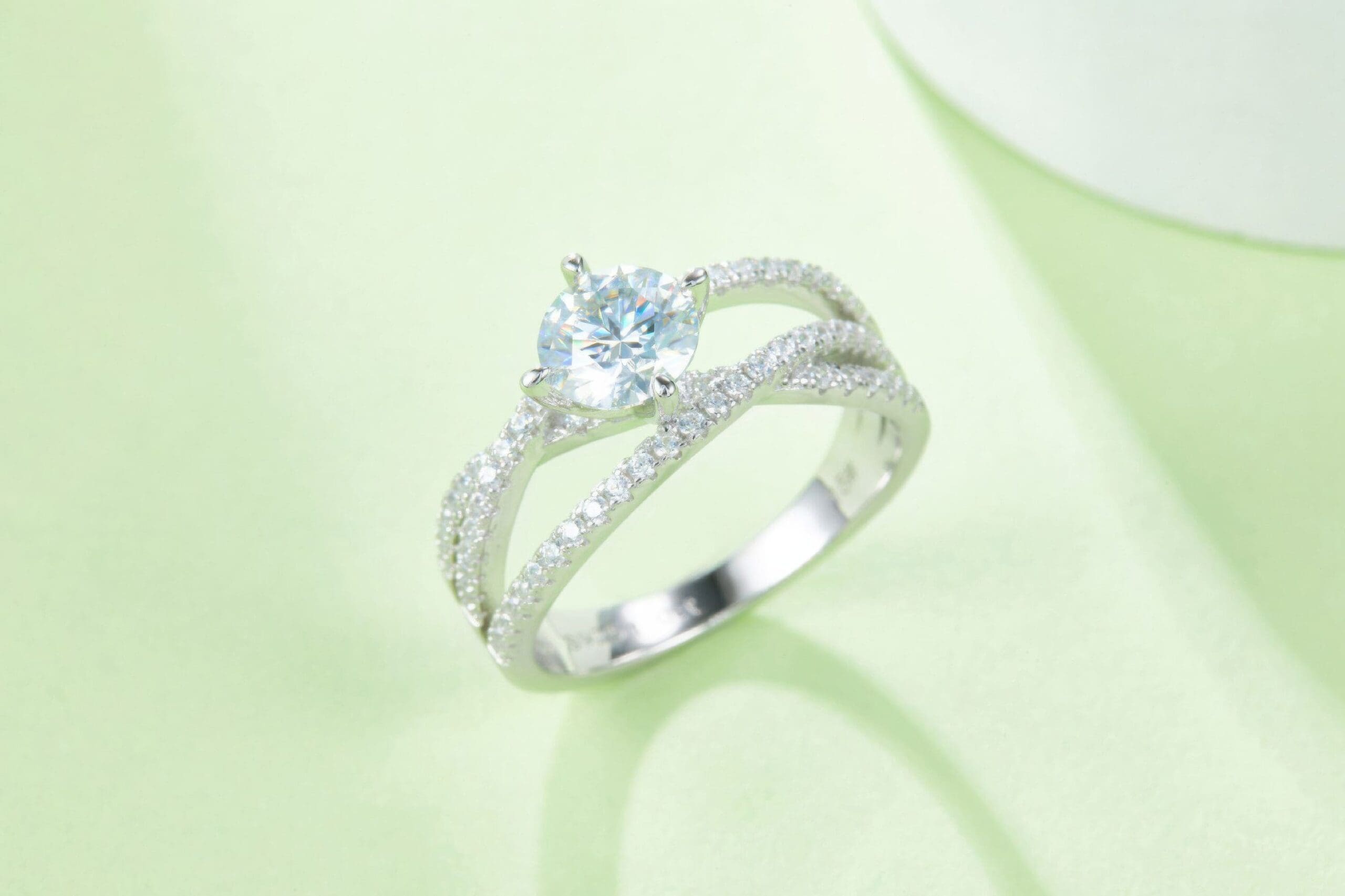 1 Carat Moissanite Triplet Ring - Image 2