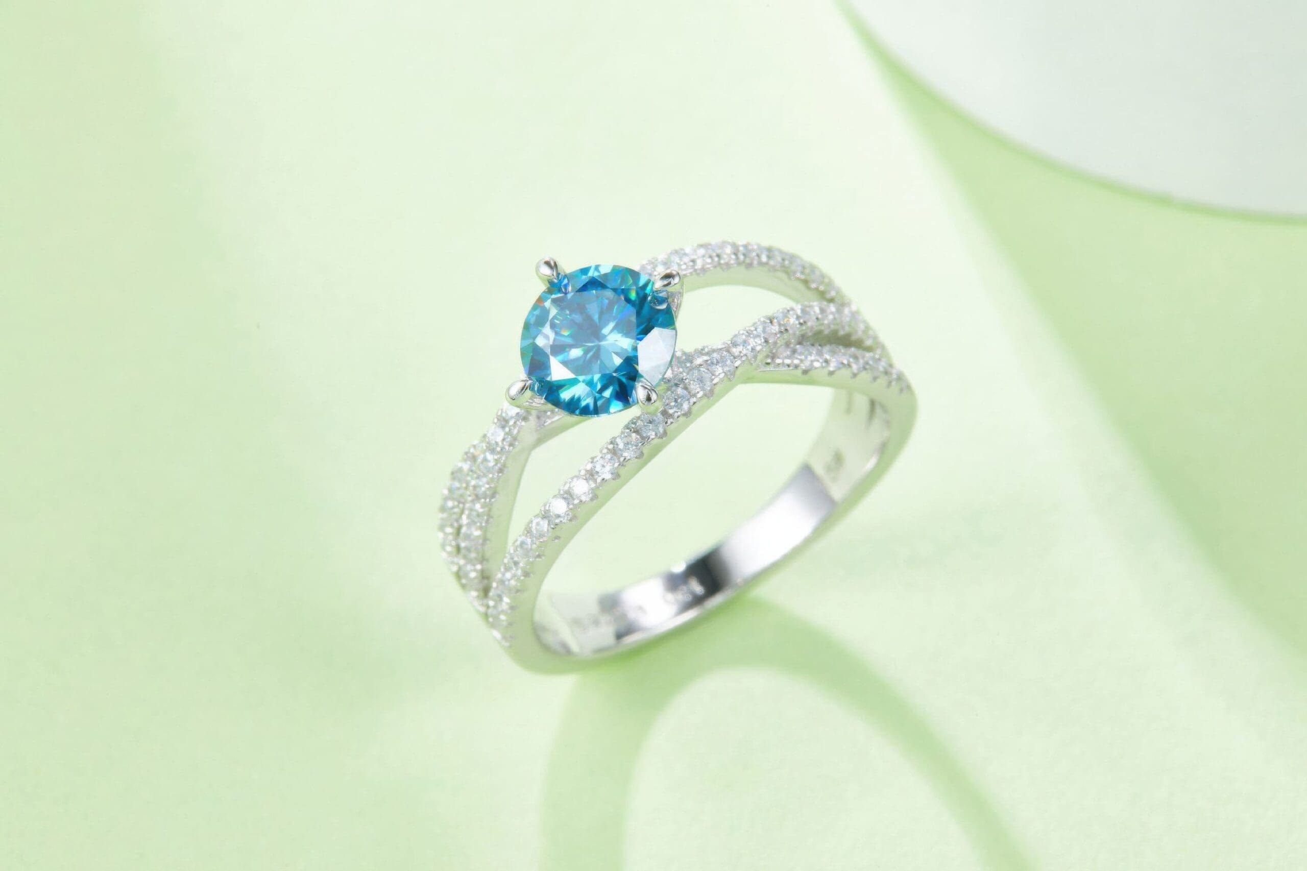 1 Carat Moissanite Triplet Ring - Image 3