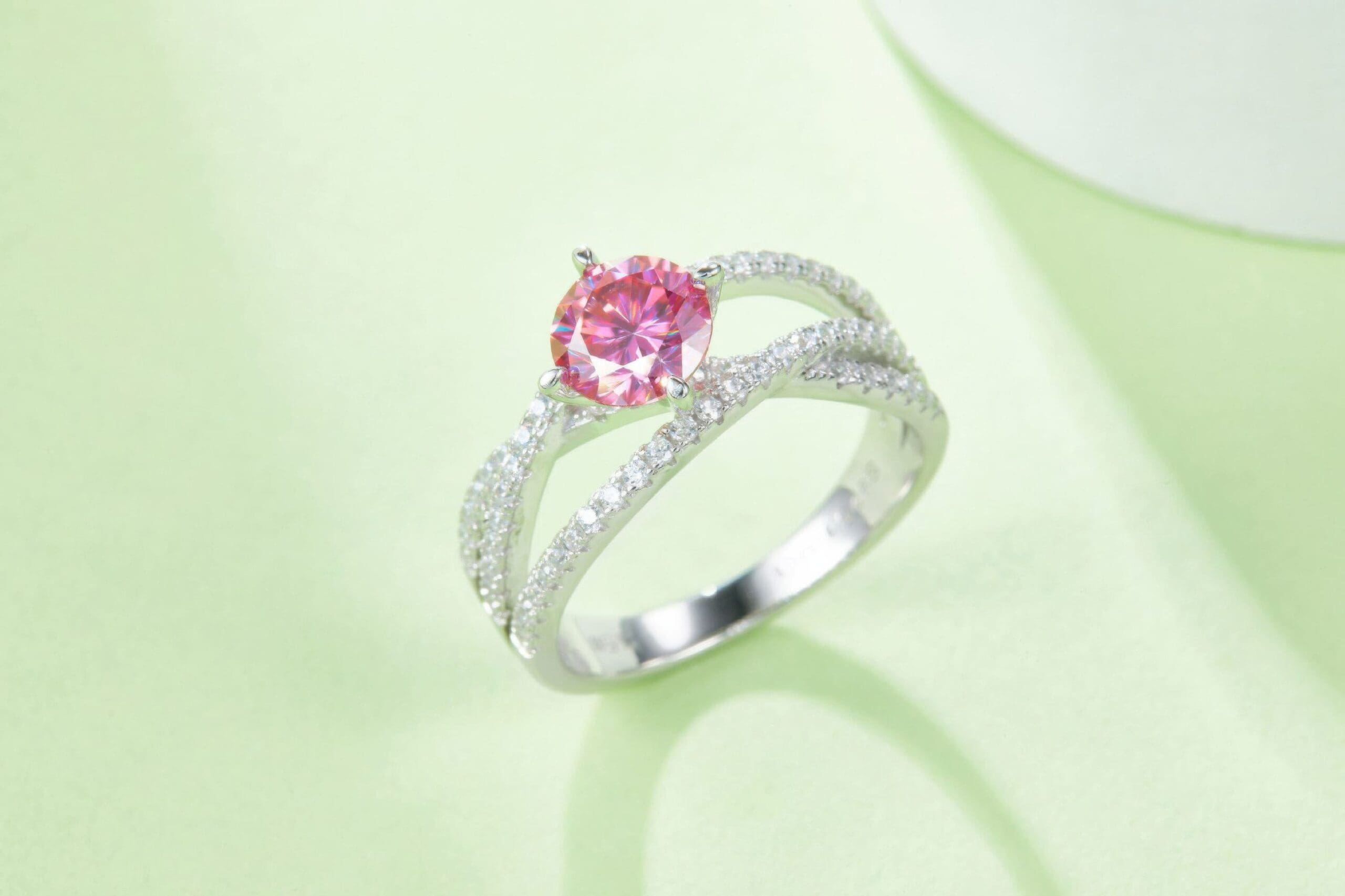 1 Carat Moissanite Triplet Ring - Image 4