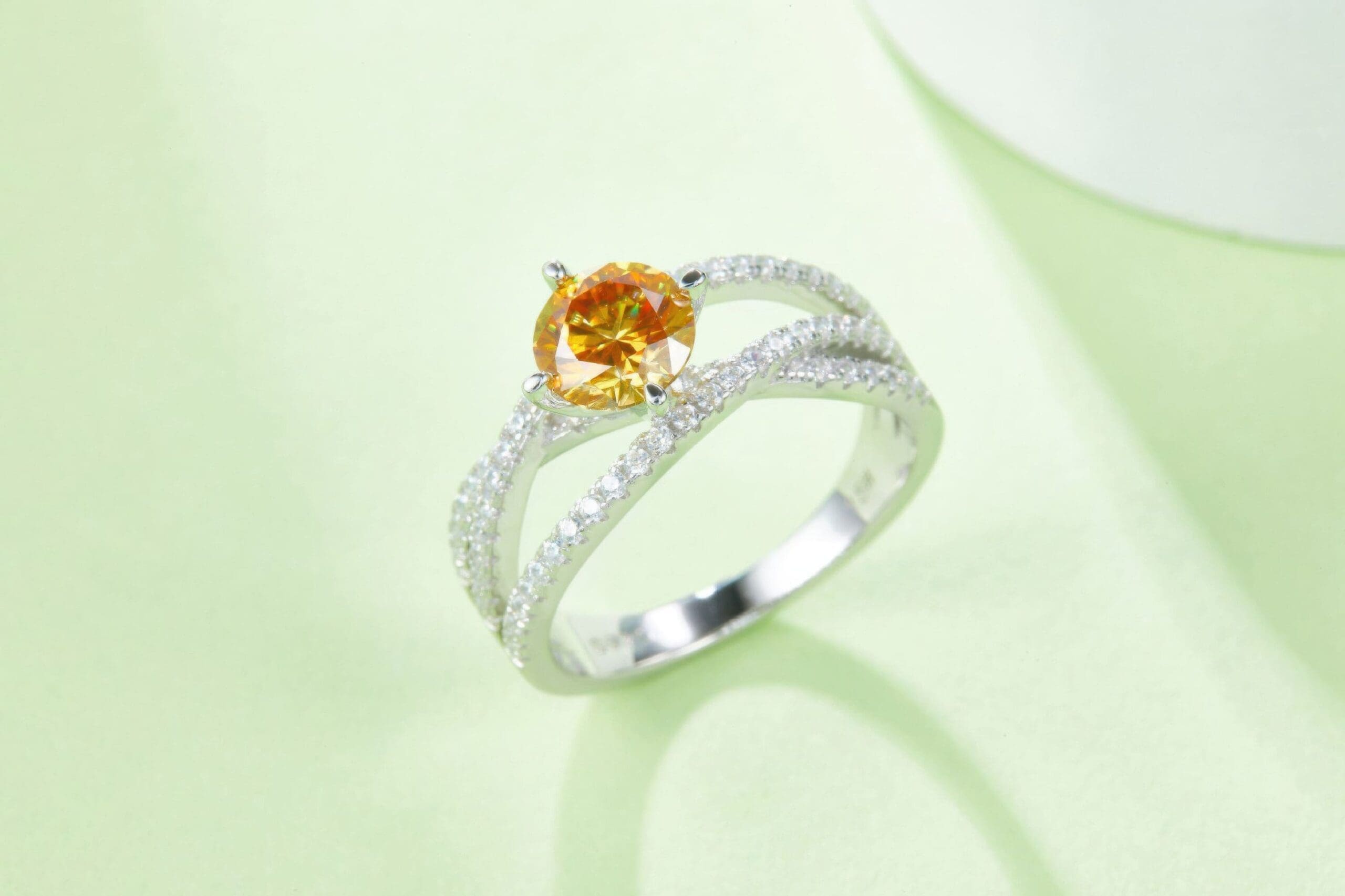 1 Carat Moissanite Triplet Ring - Image 5