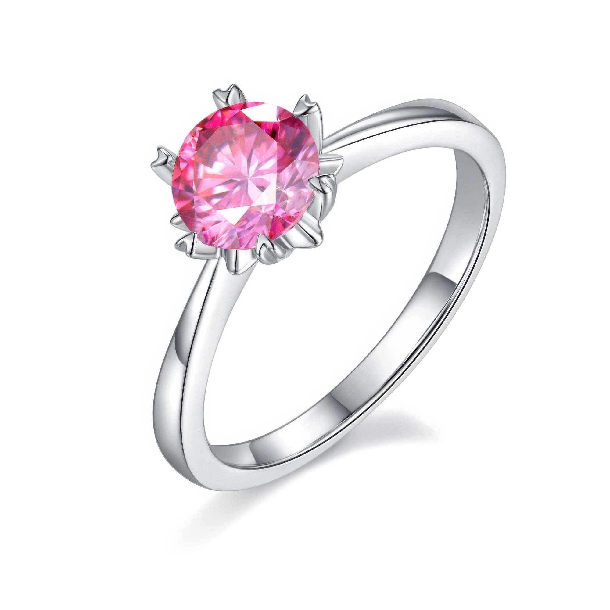 Snowflake Moissanite Ring | 1ct Geometric Design 18K White Gold Plated 925 Silver - Image 9