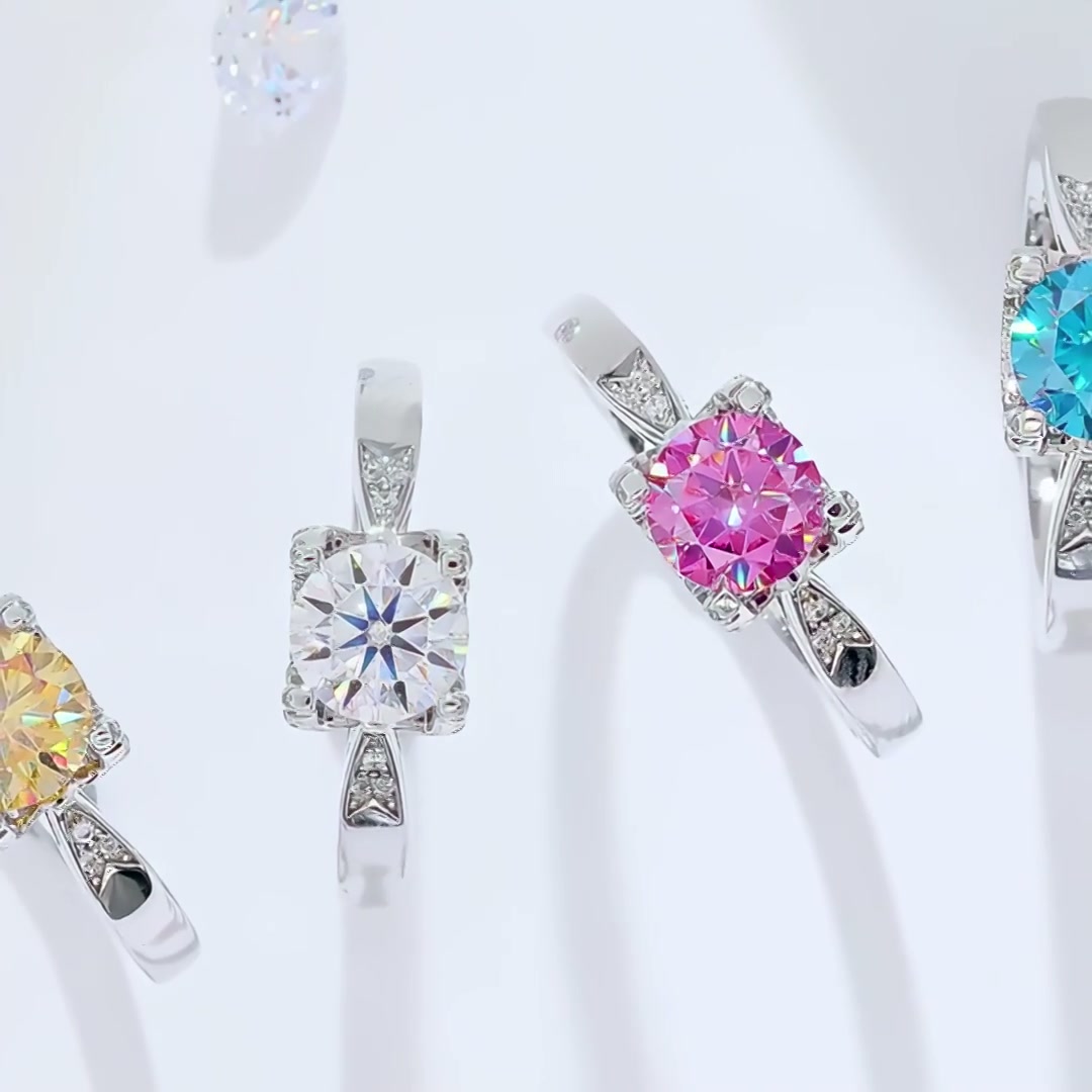 Geometric Moissanite Statement Ring | Trendy INS Style Design product video thumbnail