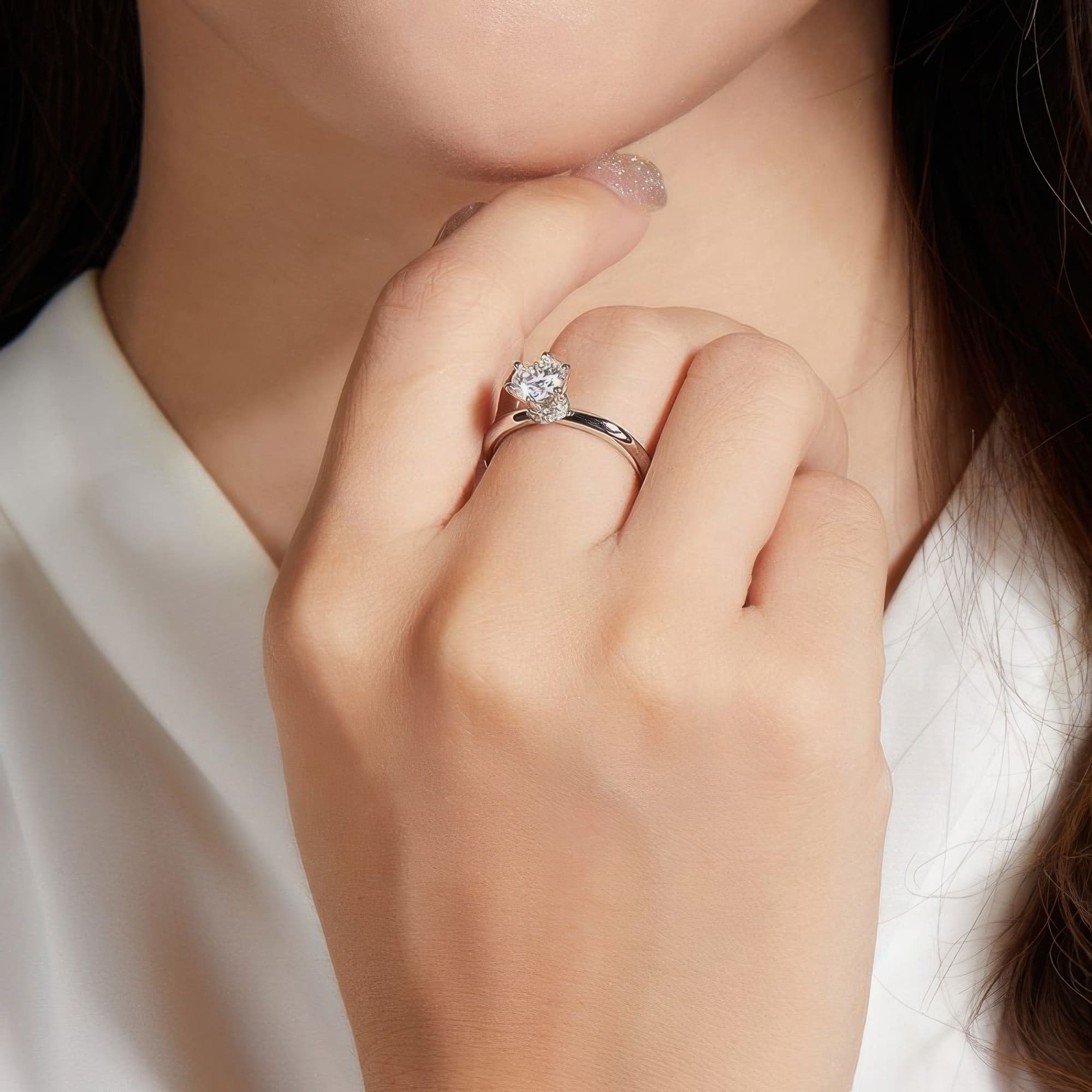 Modern Moissanite Statement Ring | 1 Carat | 4 Color Options - alternate view