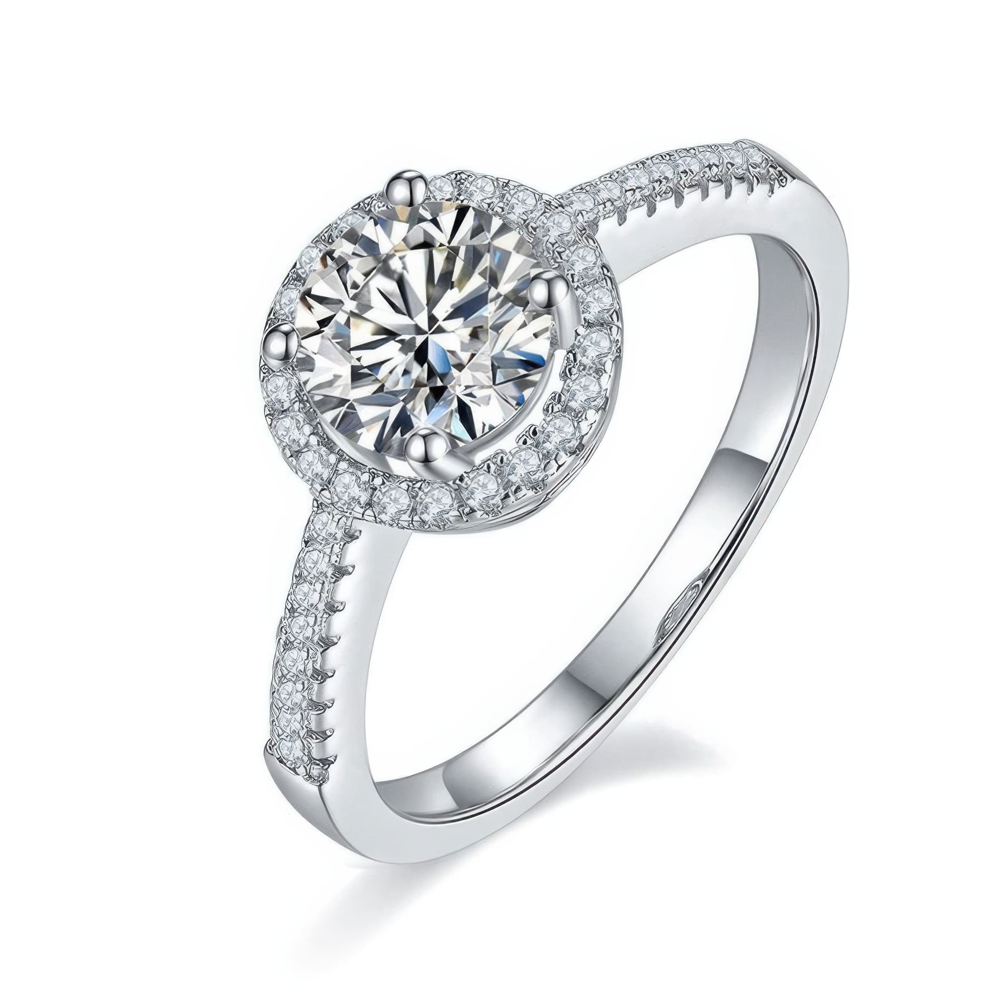 Modern 925 Silver Moissanite Ring | 1CT D Color Geometric Bezel Setting