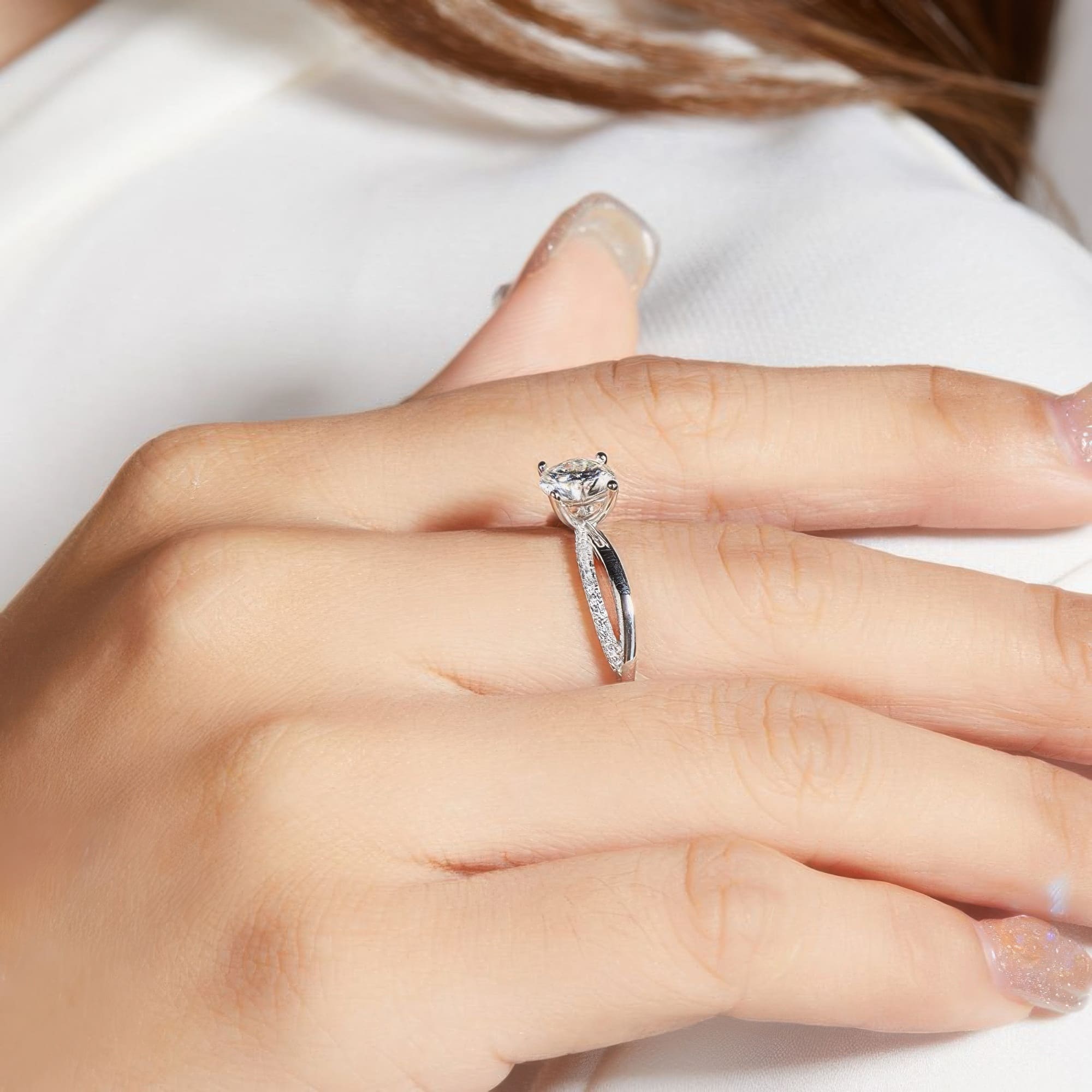 1 Carat Moissanite Solitaire Ring | Classic Six-Prong 925 Silver | D Color - Image 2