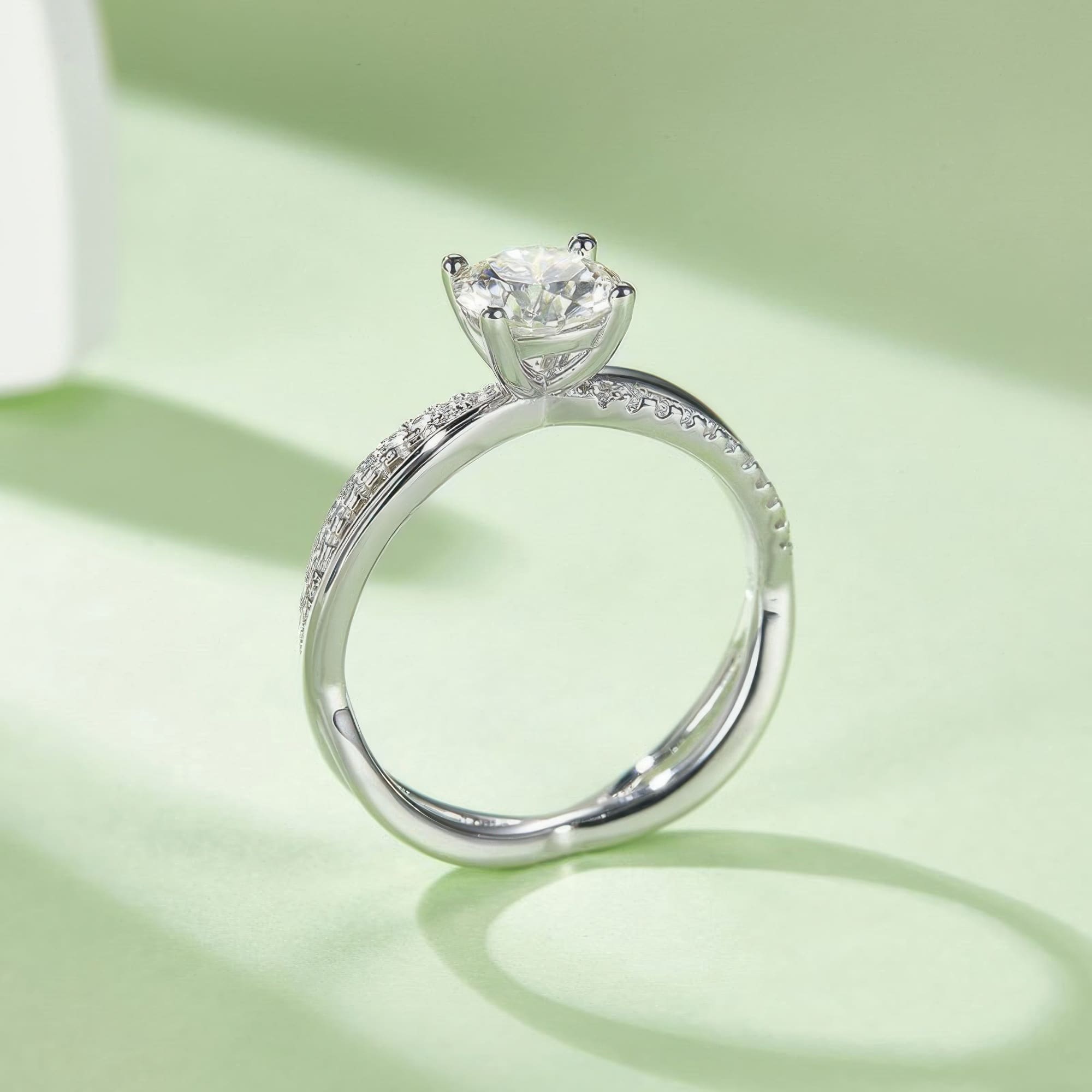 1 Carat Moissanite Solitaire Ring | Classic Six-Prong 925 Silver | D Color - Image 6