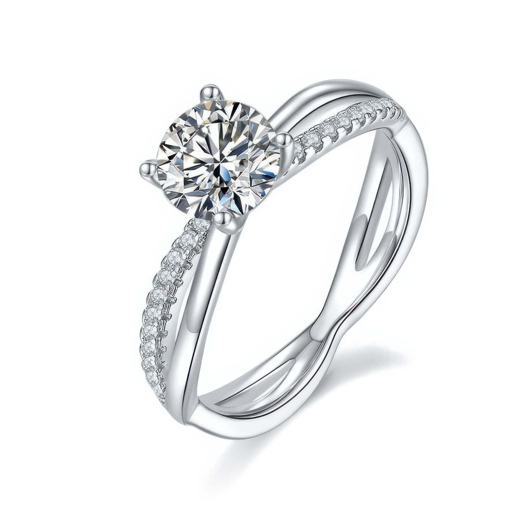 1 Carat Moissanite Solitaire Ring | Classic Six-Prong 925 Silver | D Color