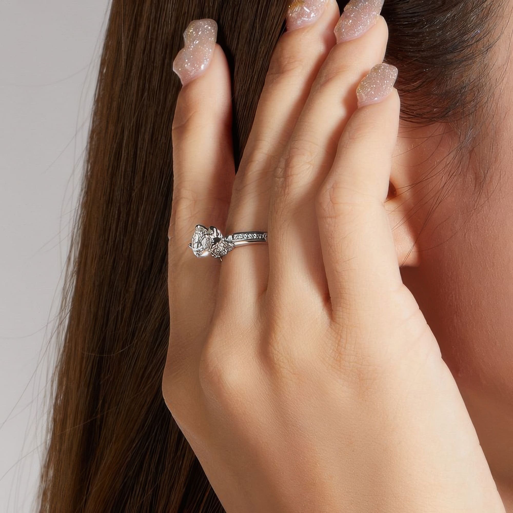 Minimalist Moissanite Ring |925 Sterling Silver with 1 Carat Colored Stone - alternate view