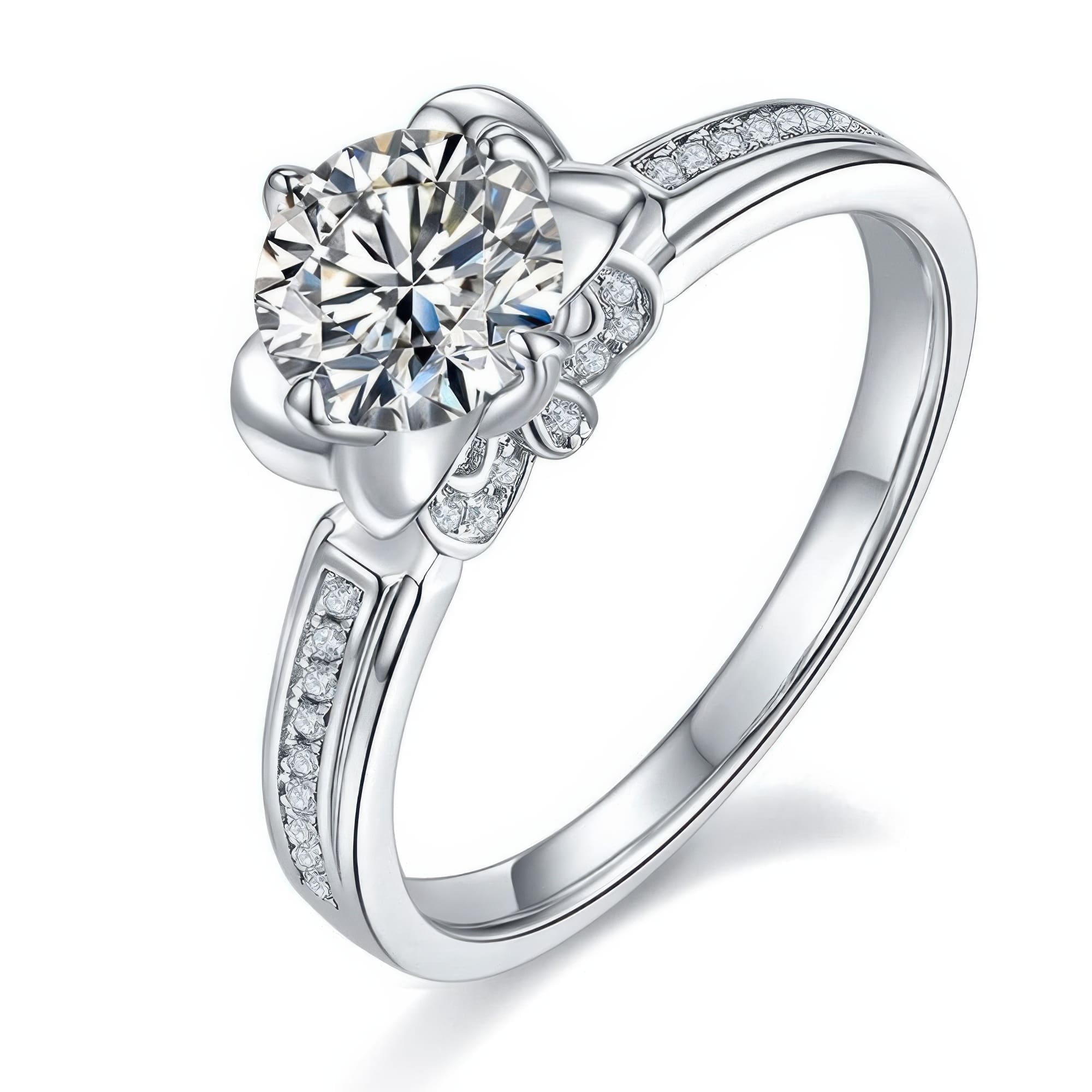 Minimalist Moissanite Ring |925 Sterling Silver with 1 Carat Colored Stone