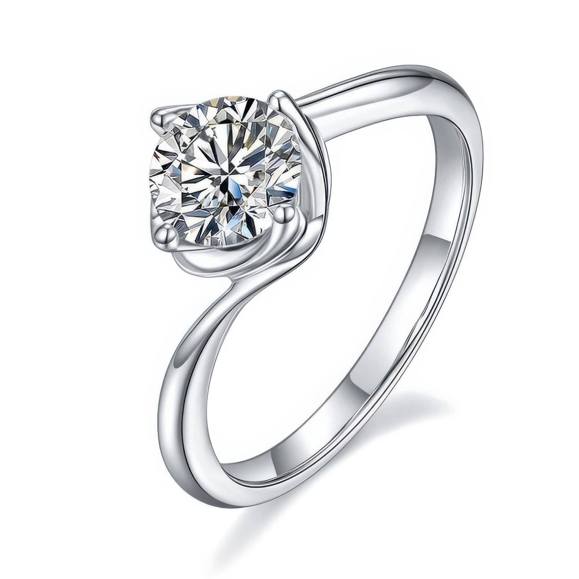 Twisted Pave Moissanite Band Ring | 1ct Colorful Pave Band Ring for Women