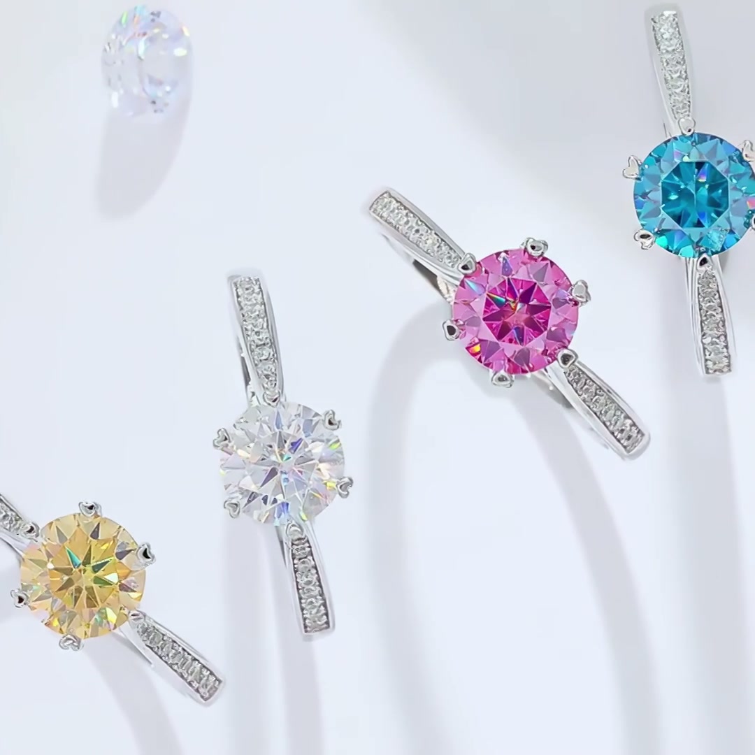 925 Silver Pave Moissanite Ring | 1ct D Color Stone product video thumbnail