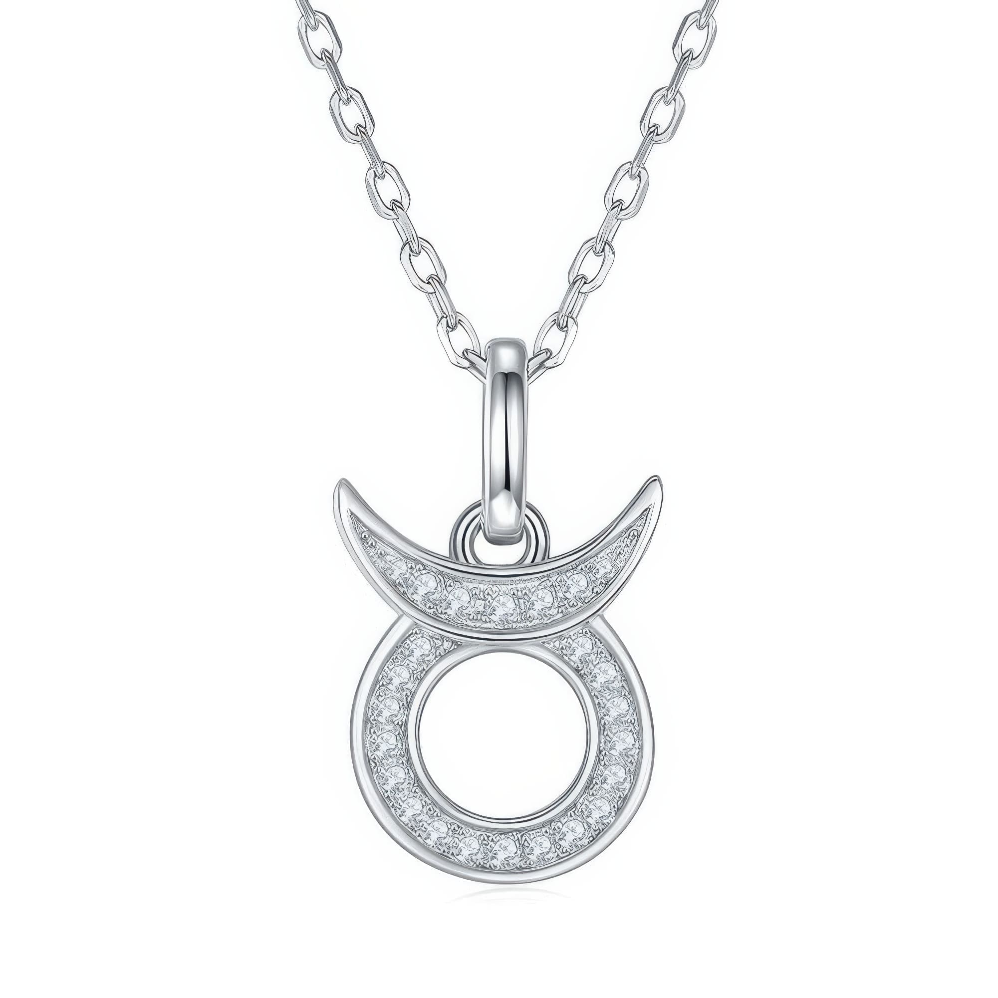 925 Silver Taurus Zodiac Constellation Pendant Necklace | Minimalist Moissanite Chain