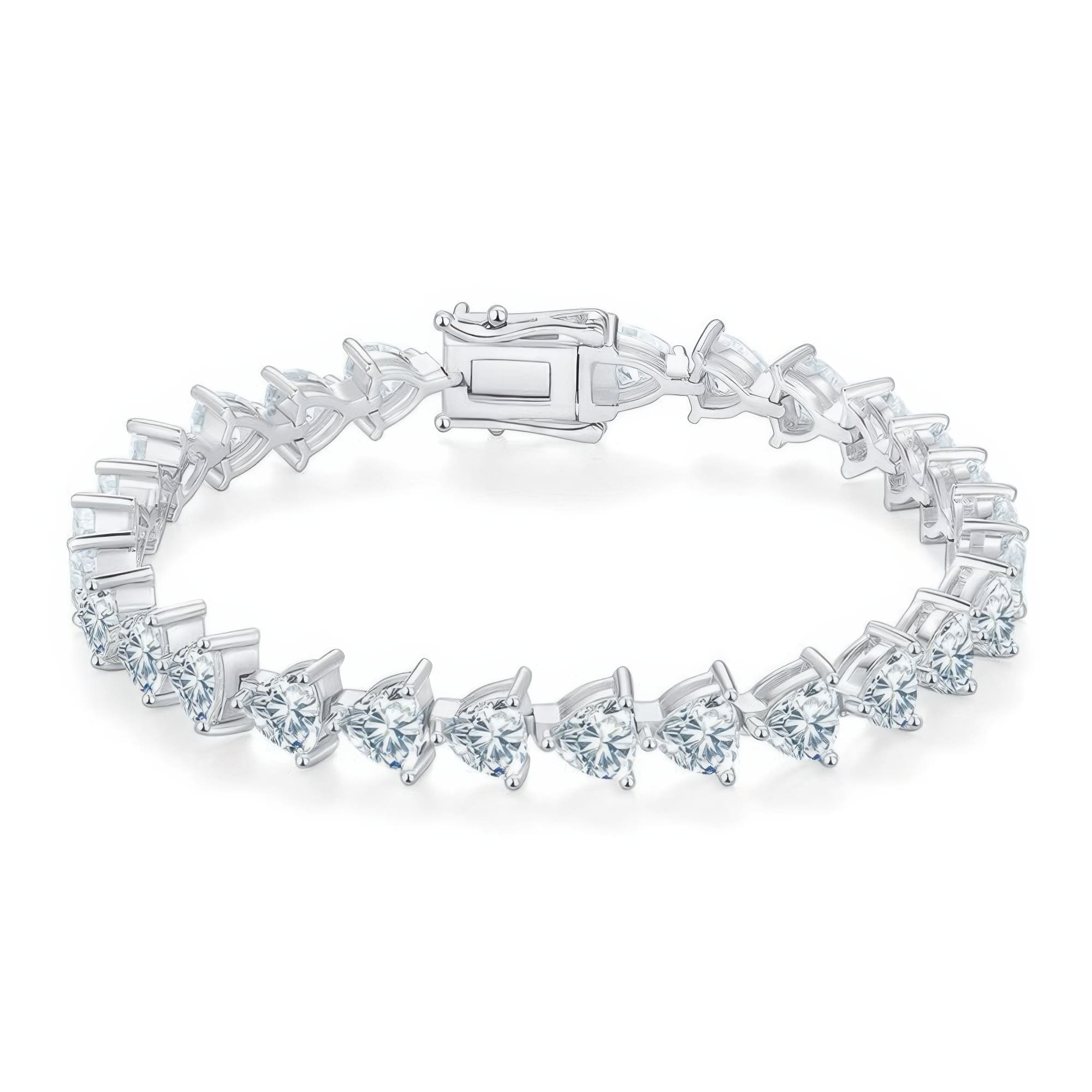 Luxury Moissanite Tennis Bracelet | 925 Silver Pear-Cut Pave Setting | 16-20cm
