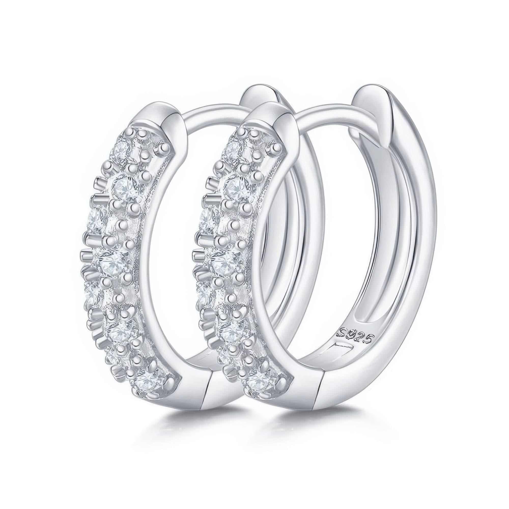 925 Sterling Silver U-shaped Hoop Earrings | Geometric Modern Design | 18K Gold Plated