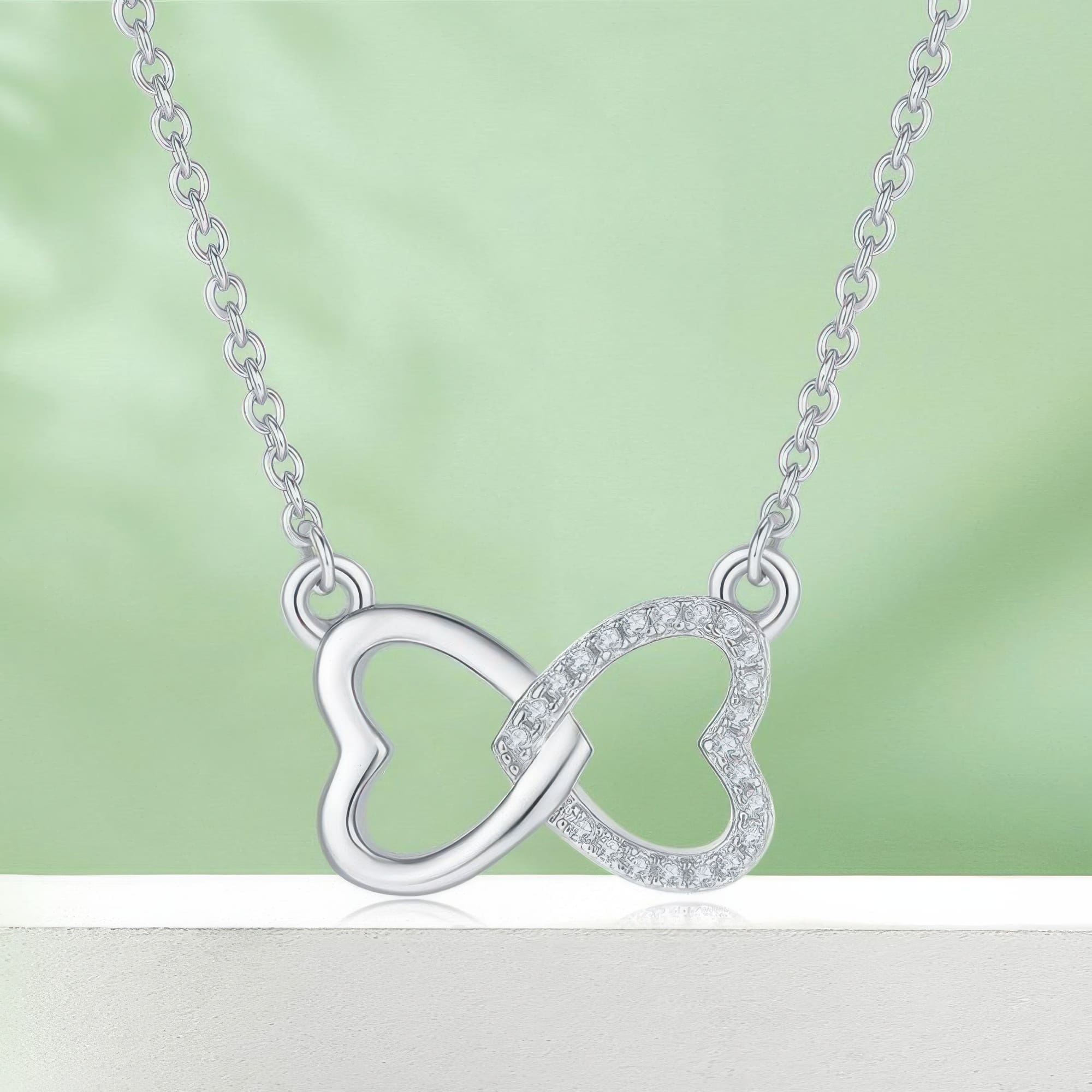 925 Sterling Silver Heart Pendant Necklace | Dainty Love Charm with Chain | 3 Gold Colors - alternate view