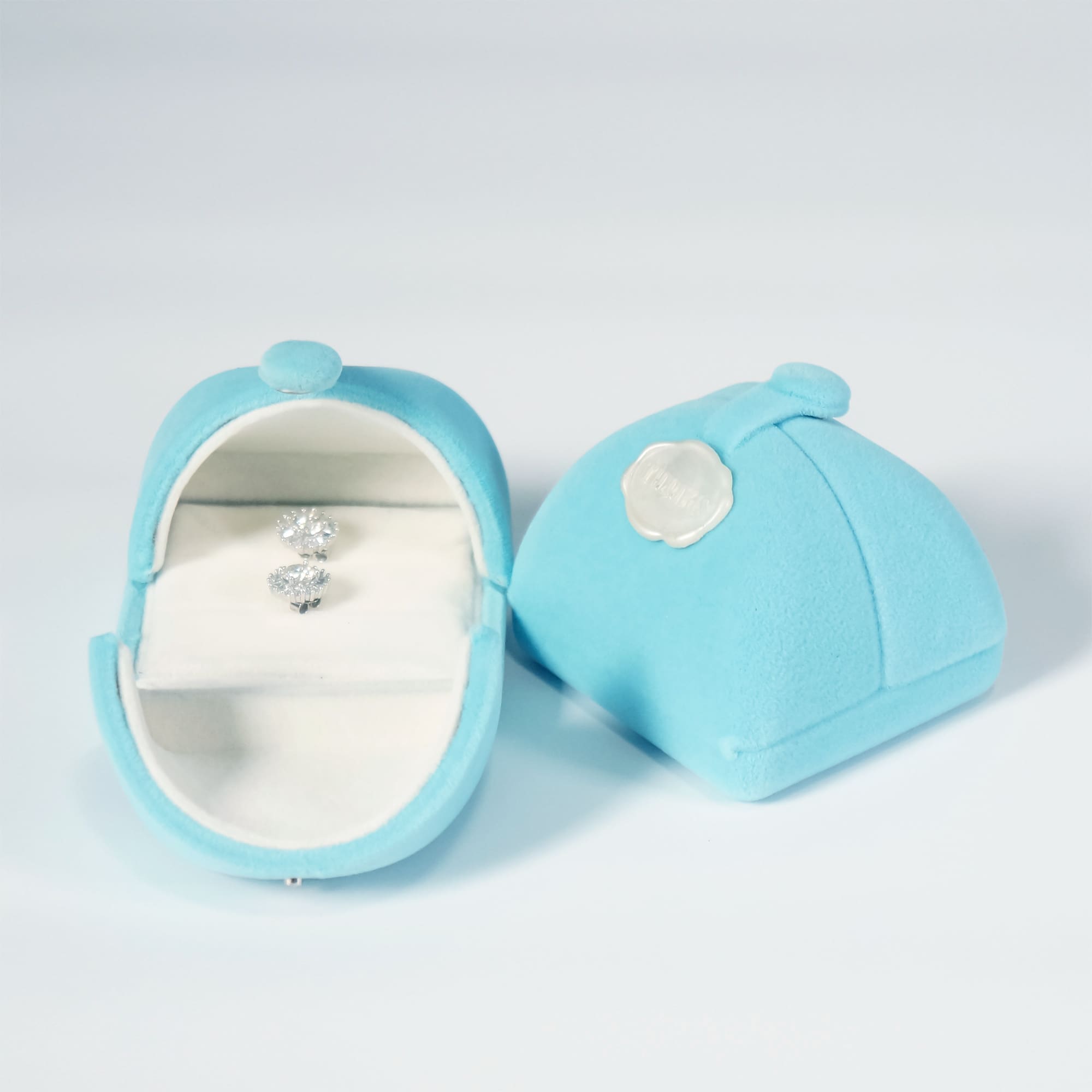 Pink Halo Moissanite Stud Earrings - 925 Silver with White Gold Plating, Art Deco Style - Image 6