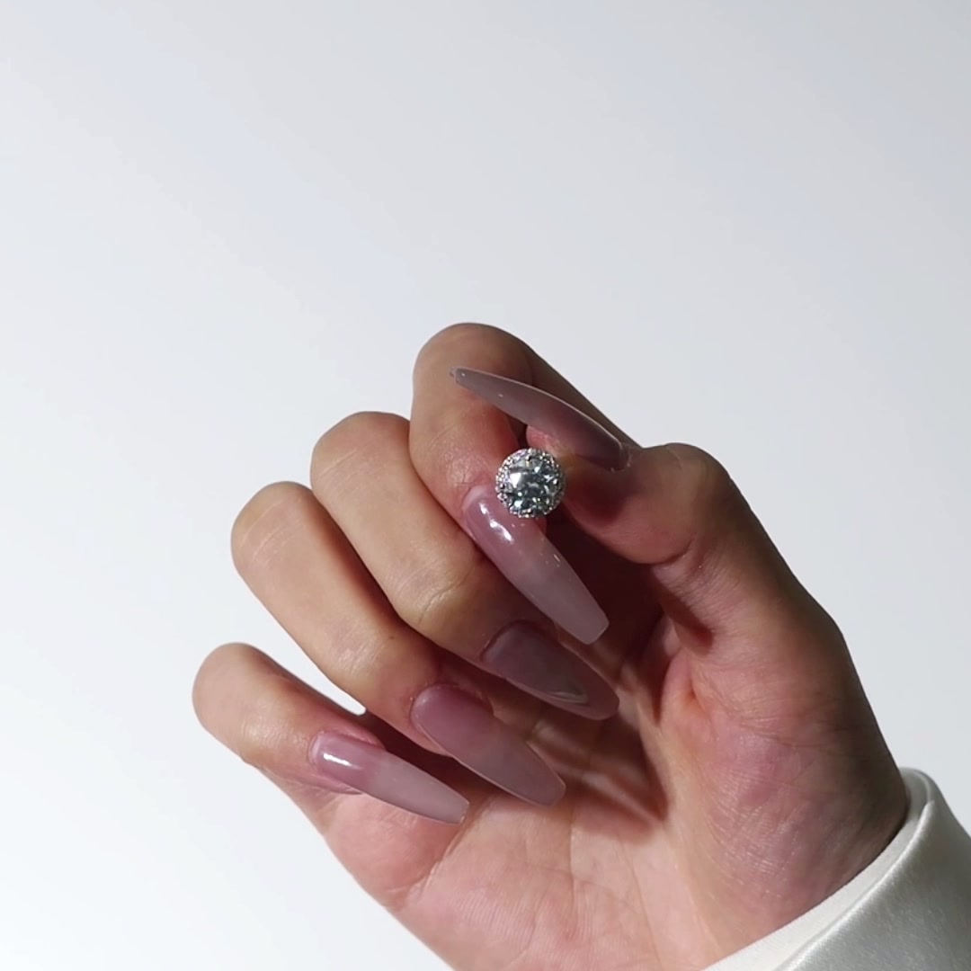 Stunning Moissanite Halo-Setting Stud Earrings - Ethical Gemstone & 925 Silver Plated with White Gold product video thumbnail