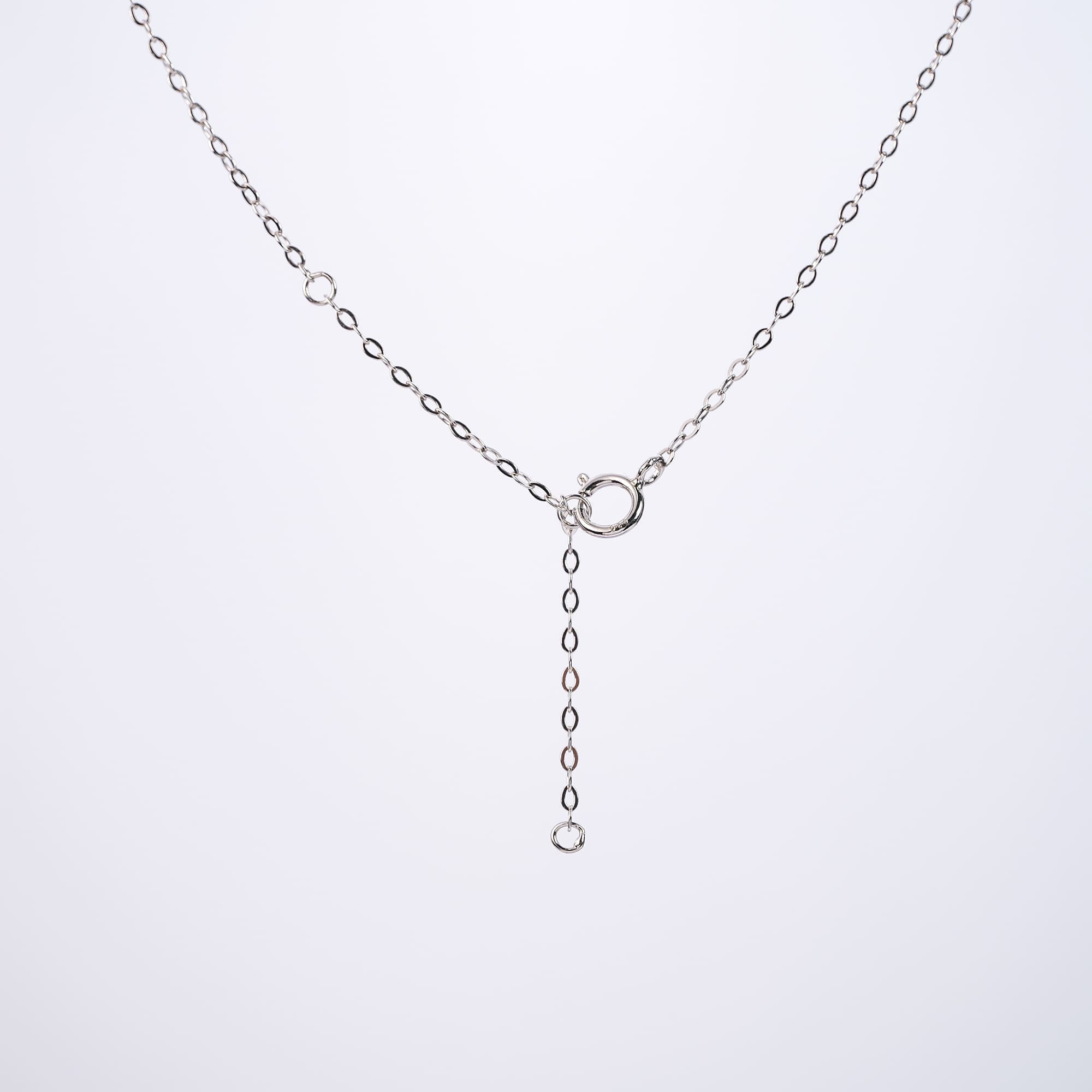 1CT Circular Moissanite Three Stone Pendant Necklace in Halo Setting on 925 Silver Rolo Chain - Image 5