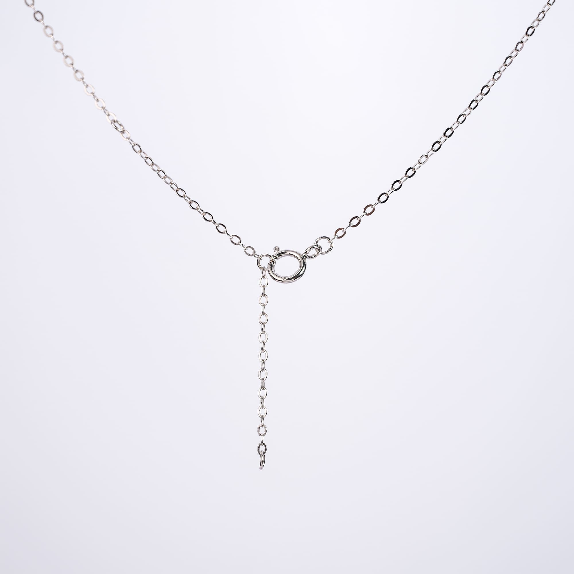 1CT Circular Moissanite Pendant Necklace, Floral Petal Design with Halo Setting on 925 Silver Rolo Chain - Image 5