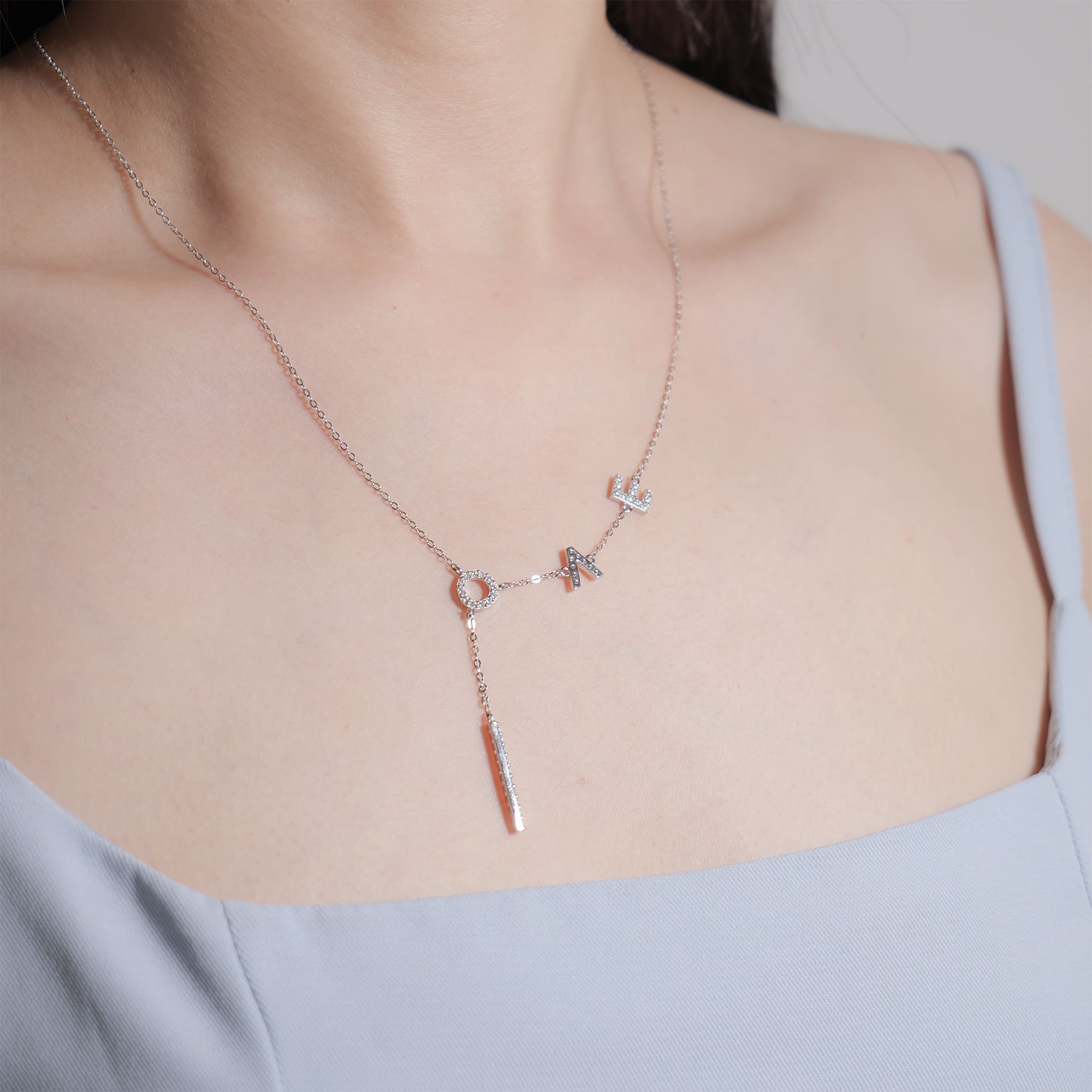 0.52CT LOVE Moissanite Pendant Necklace in 925 Silver, Elegant Channel Setting - Image 2