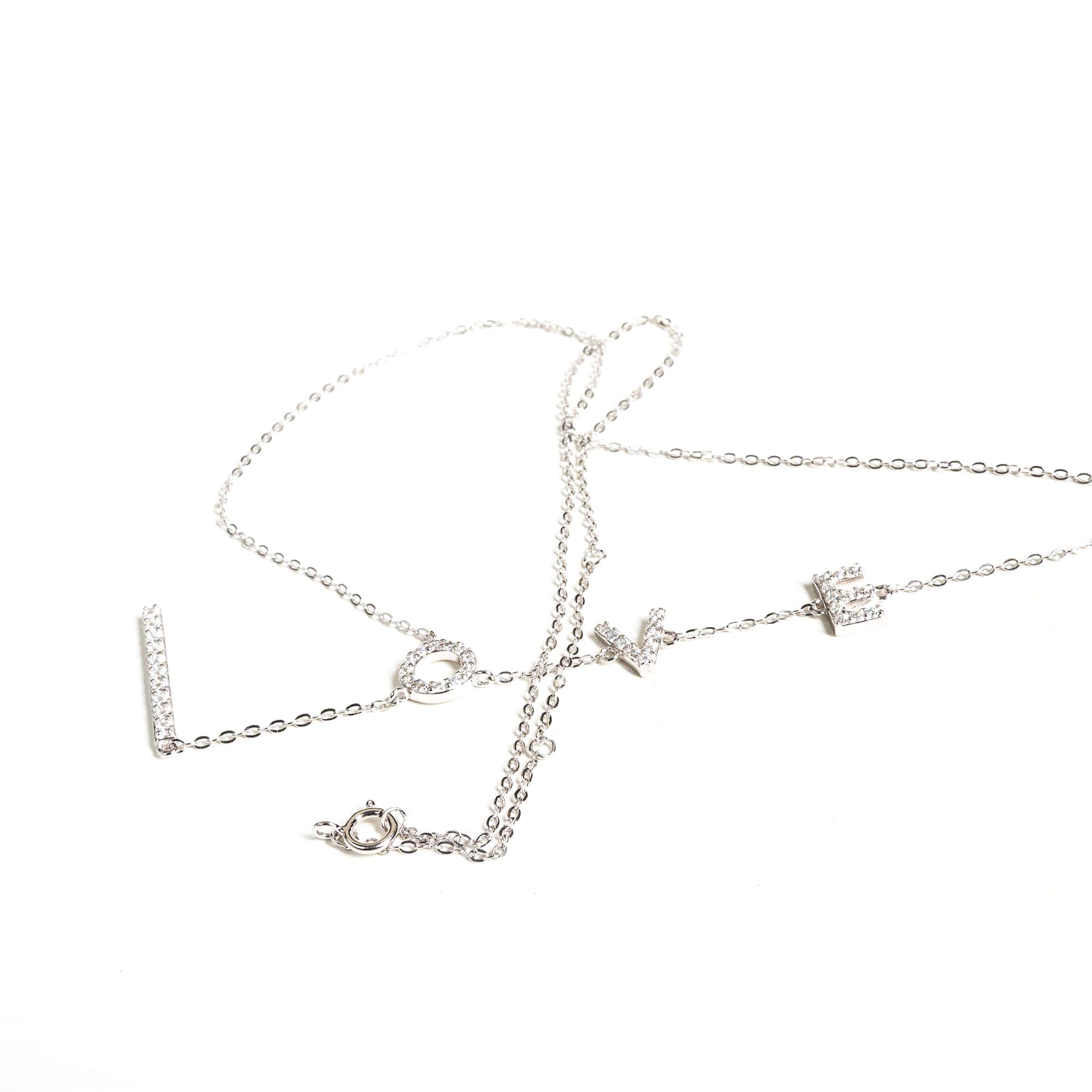 0.52CT LOVE Moissanite Pendant Necklace in 925 Silver, Elegant Channel Setting - Image 4