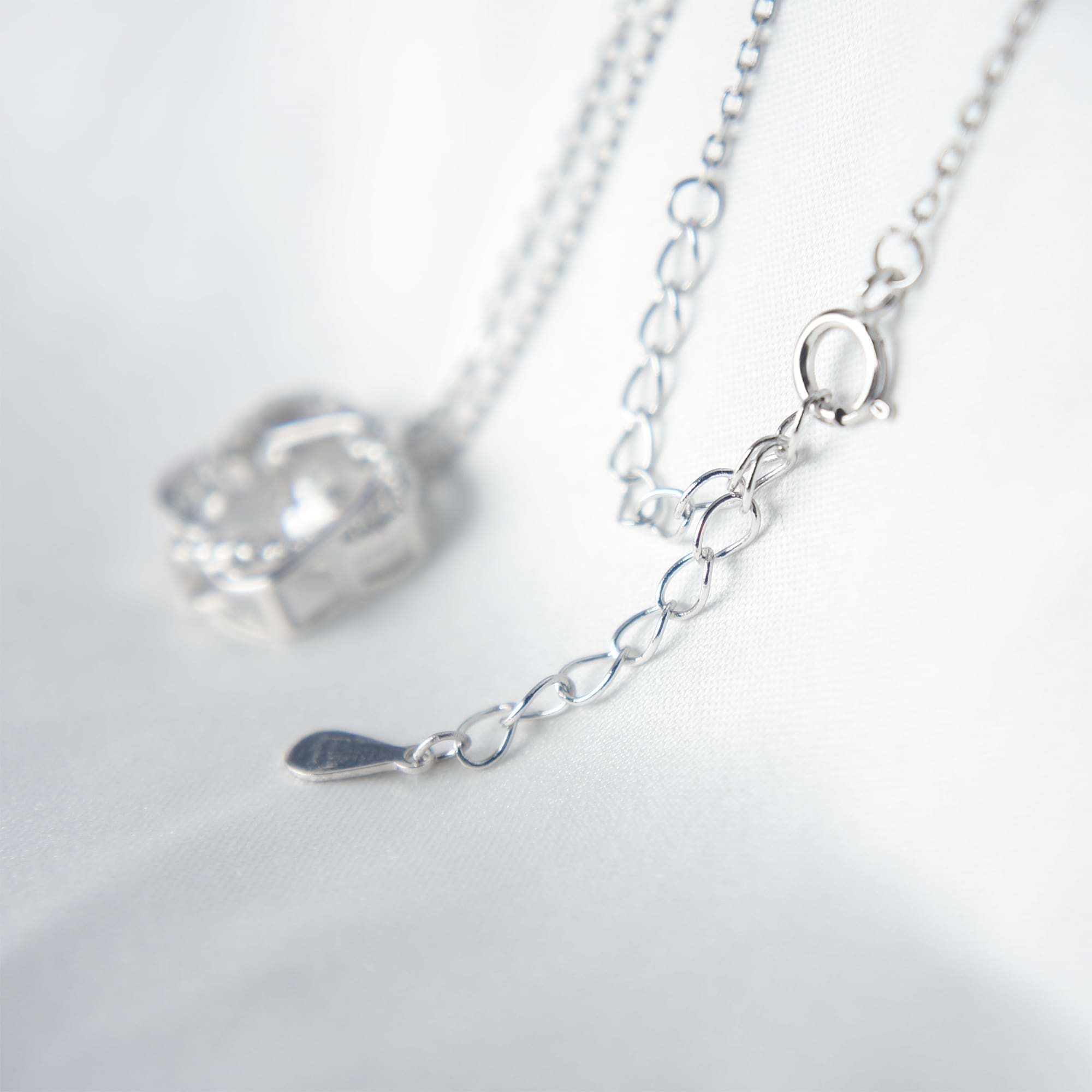 0.5CT Moissanite Double Heart Pendant Necklace in 925 Silver, Prong Setting - Image 4