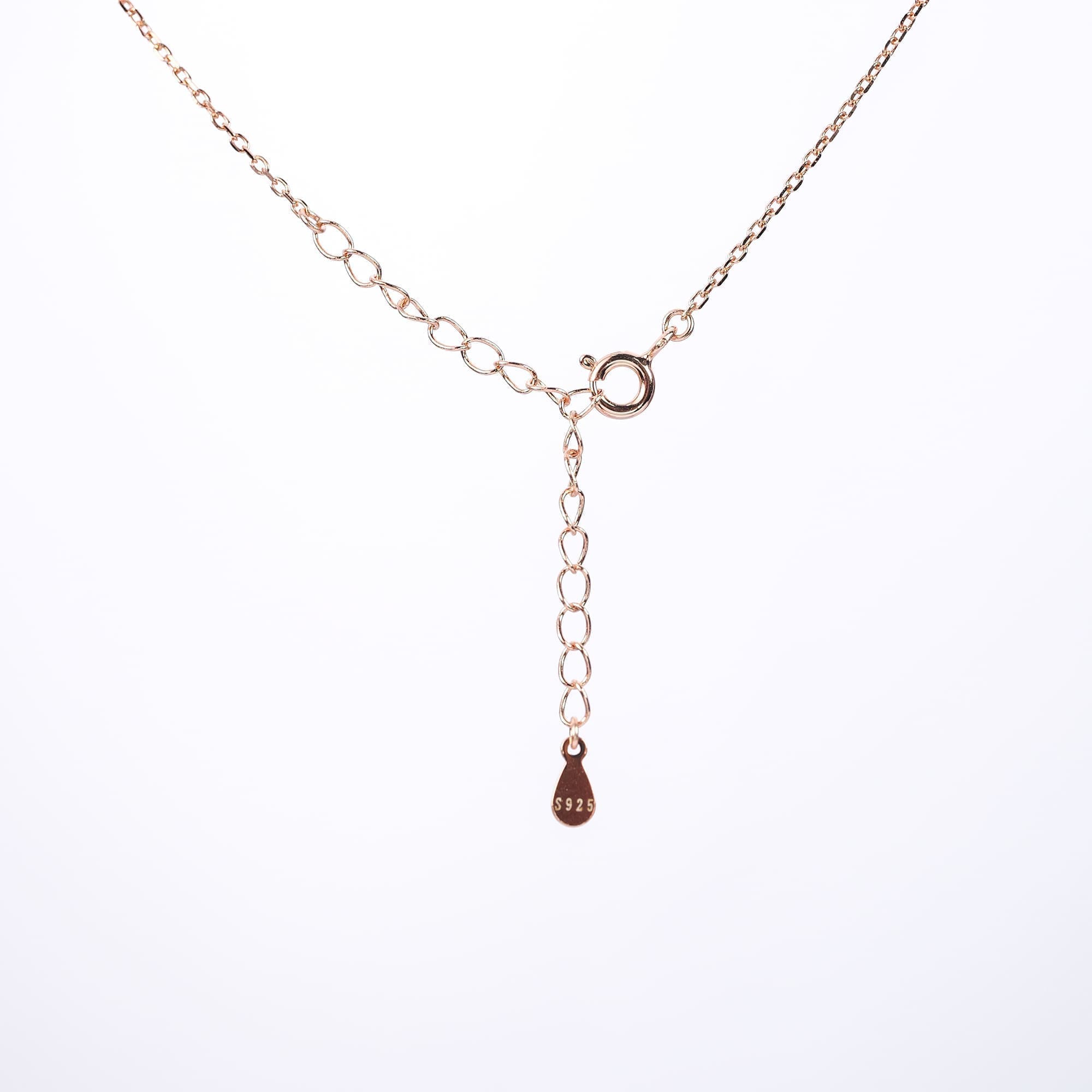 0.28CT Moissanite Pendant, 925 Silver Rose Gold Plated Rectangle Necklace - Image 5