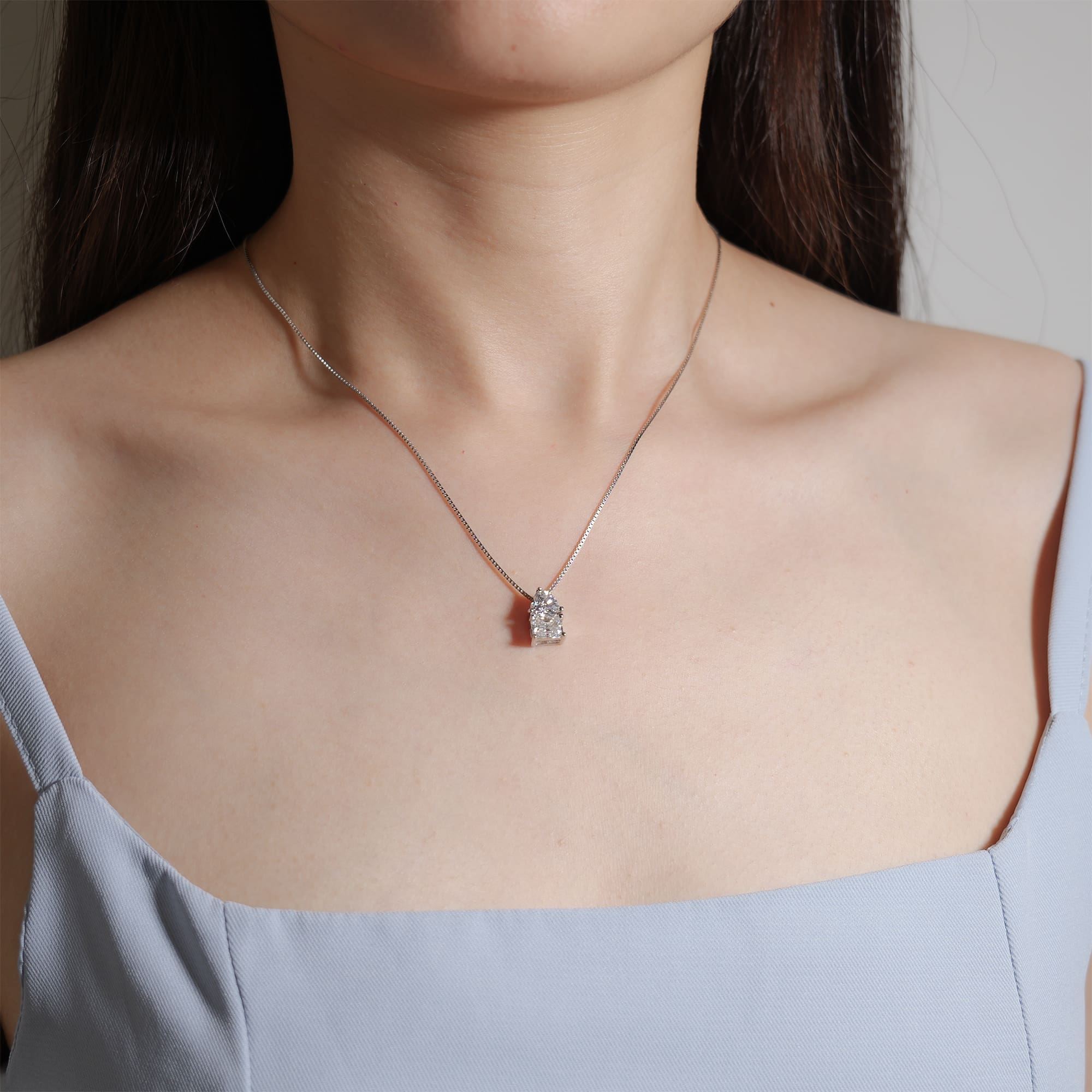 2CT Heart and Radiant Cut Moissanite Pendant, Toi et Moi Necklace - Image 3