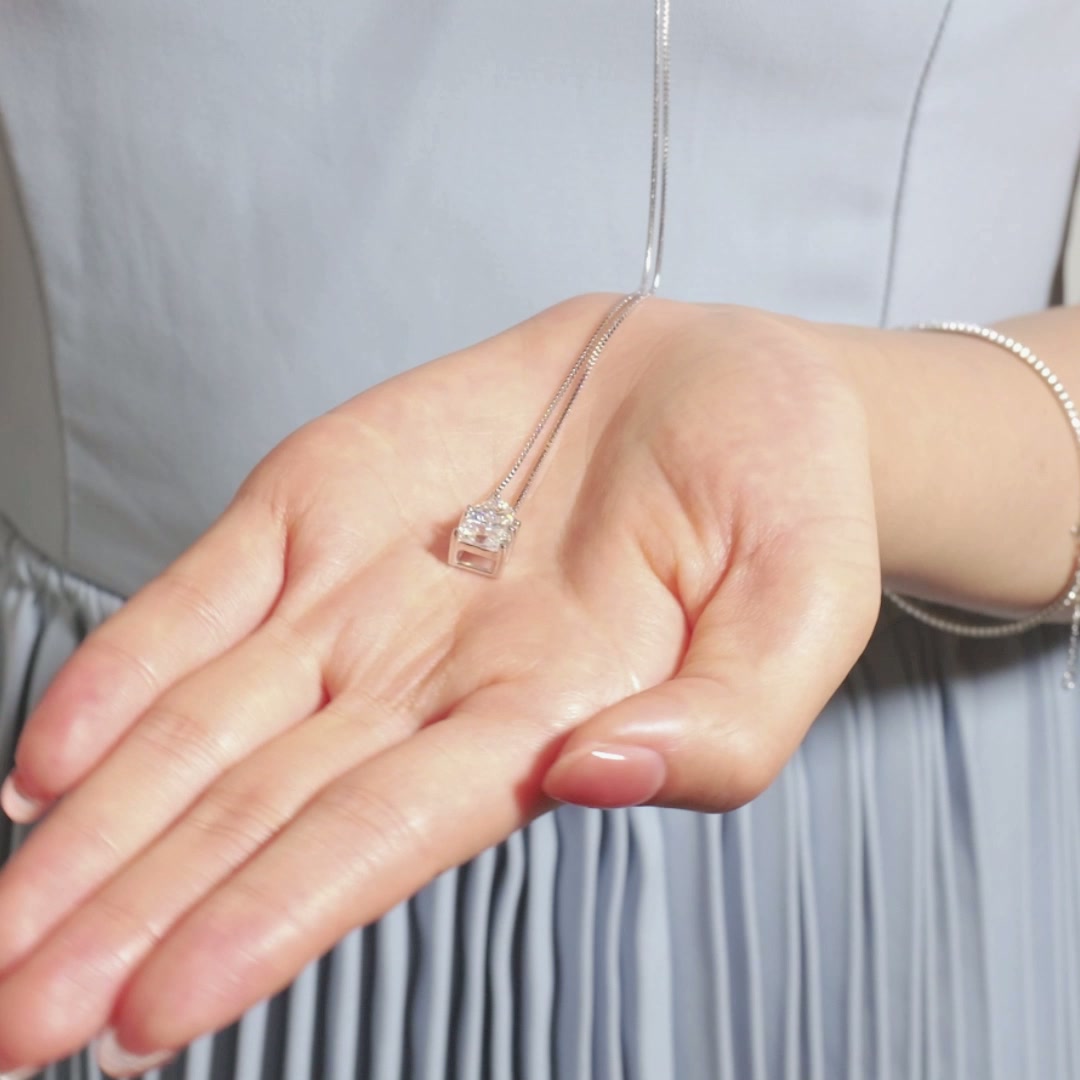 2CT Heart and Radiant Cut Moissanite Pendant, Toi et Moi Necklace product video thumbnail