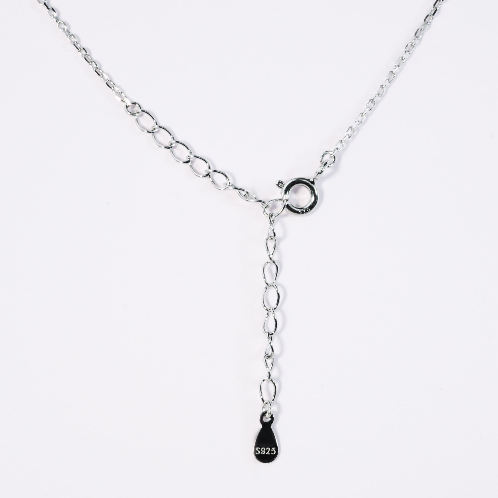 Crown Pendant Necklace with Floating Moissanite Stone in White Gold-Plated 925 Silver - Image 5