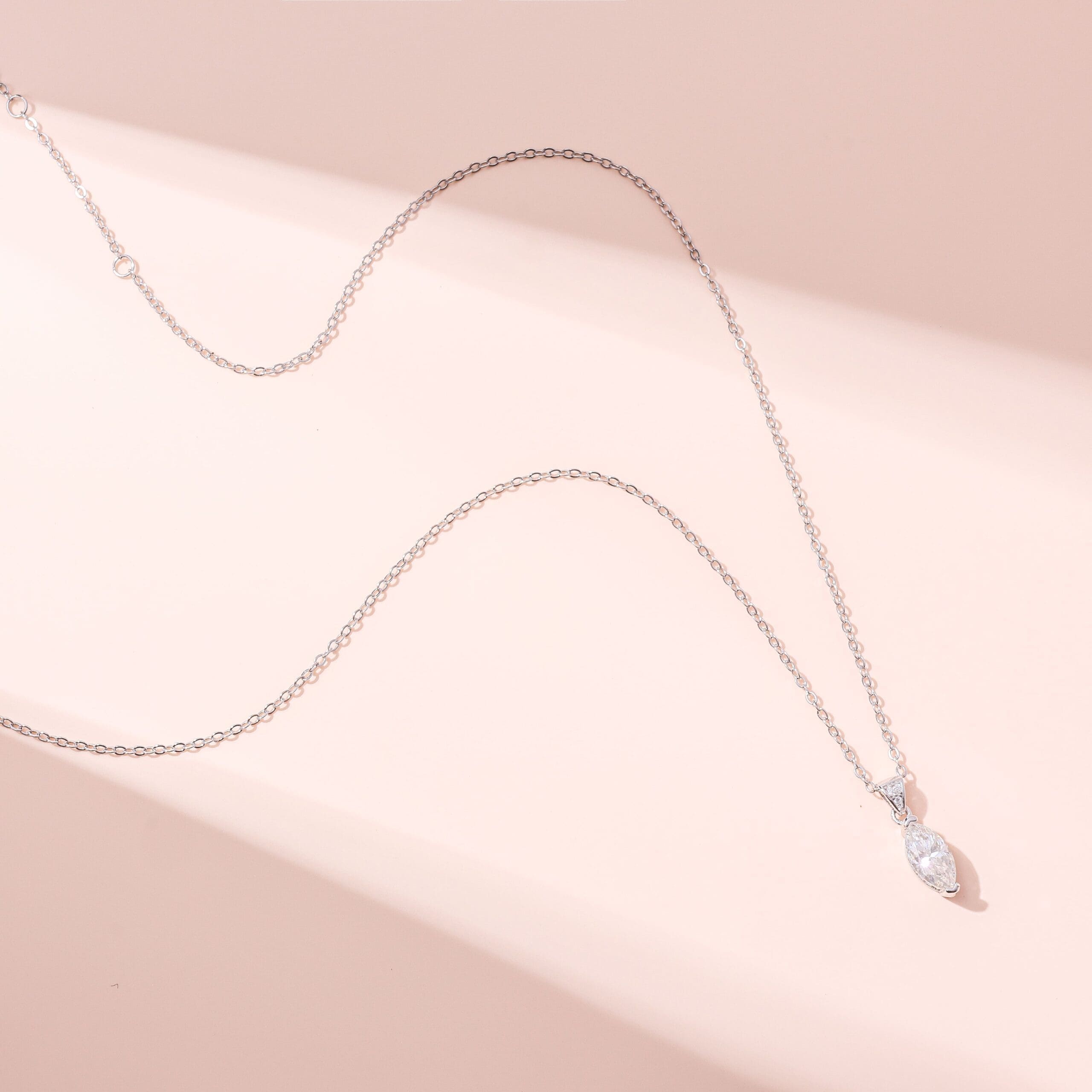 Moissanite Marquise Pendant Necklace - Minimalist 925 Sterling Silver - Image 5