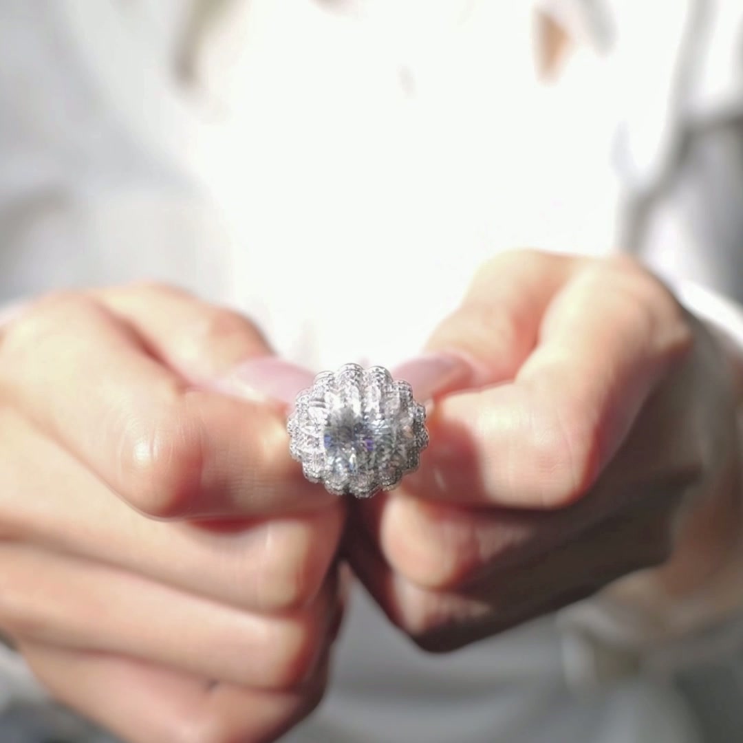 2CT Moissanite Halo Ring With Pear-Shaped Surround - 925 Silver-plated White Gold product video thumbnail