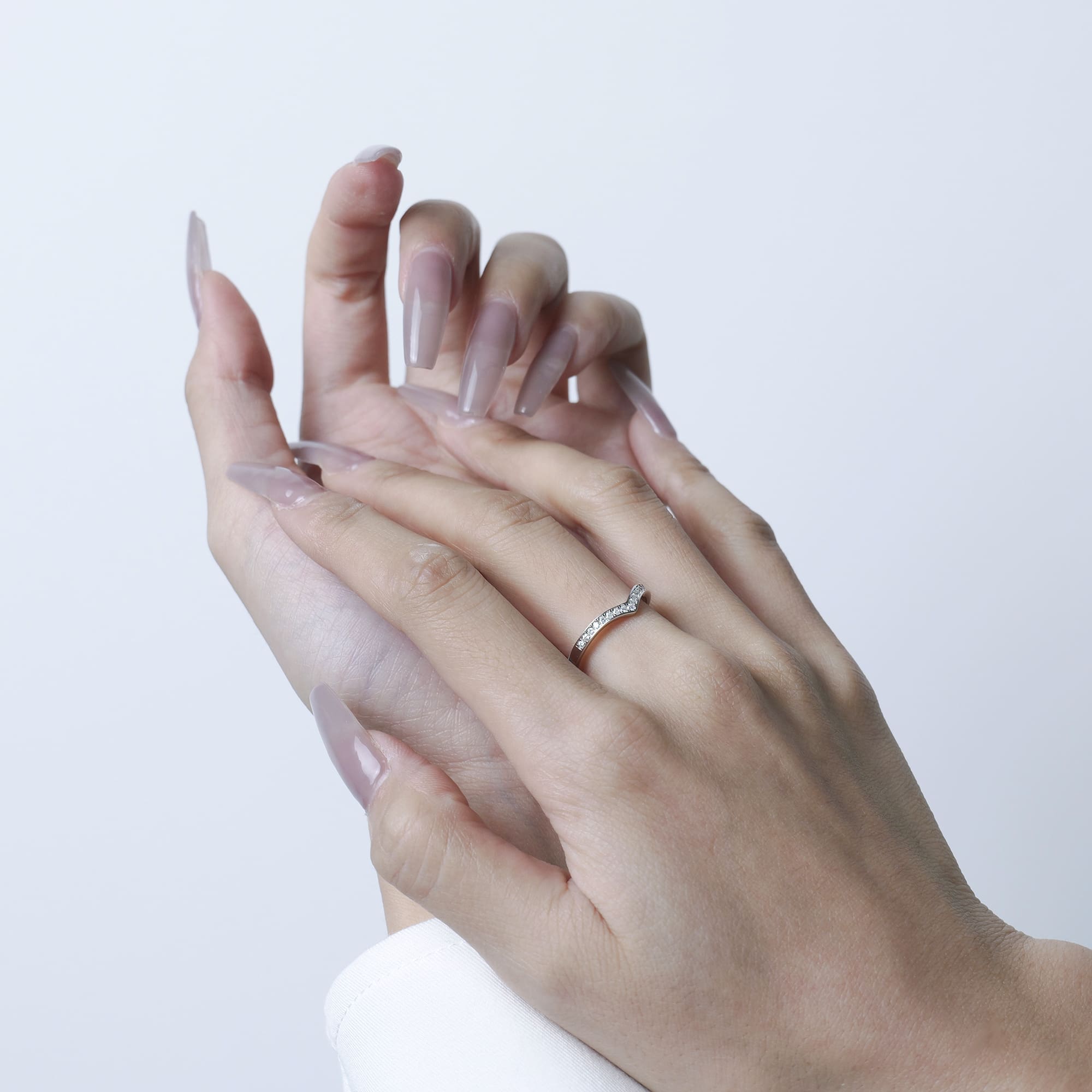 V Band Engagement Ring - alternate view