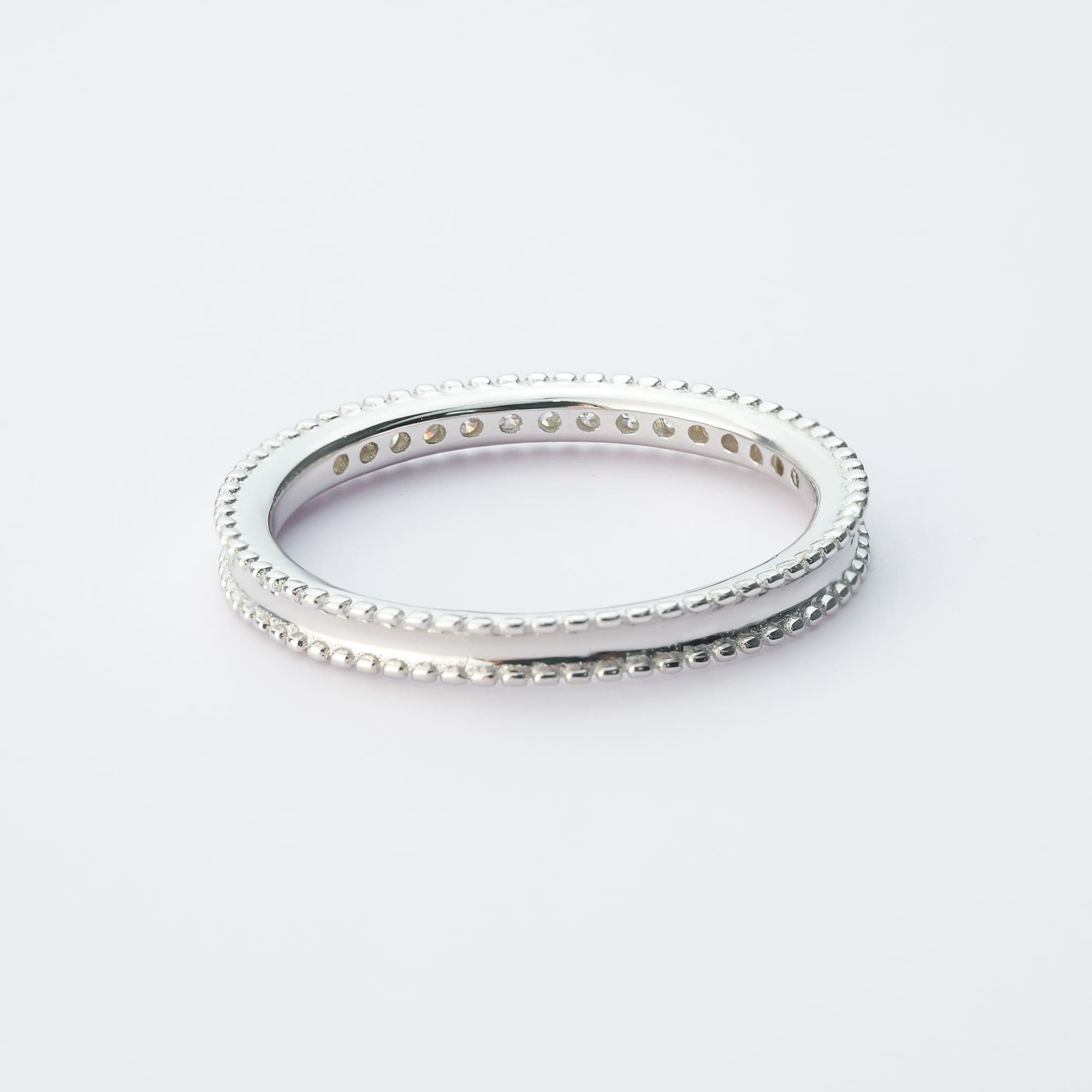 Delicate Moissanite Multi-Stone Wedding Ring - Stunning 925 Silver Plated with White Gold - Image 5