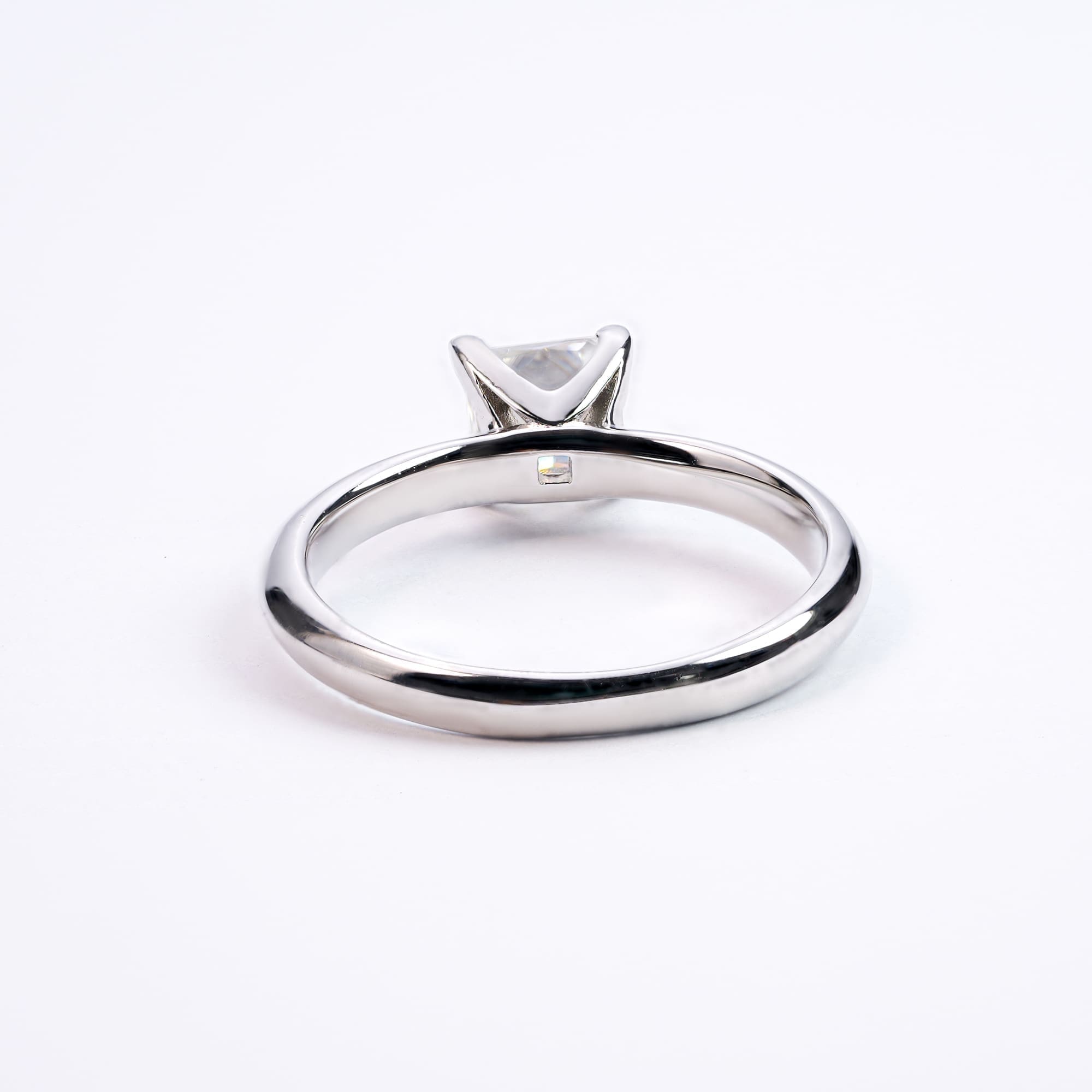 Princess Cut Moissanite Solitaire Ring in 925 White Gold Plated Silver - Image 6