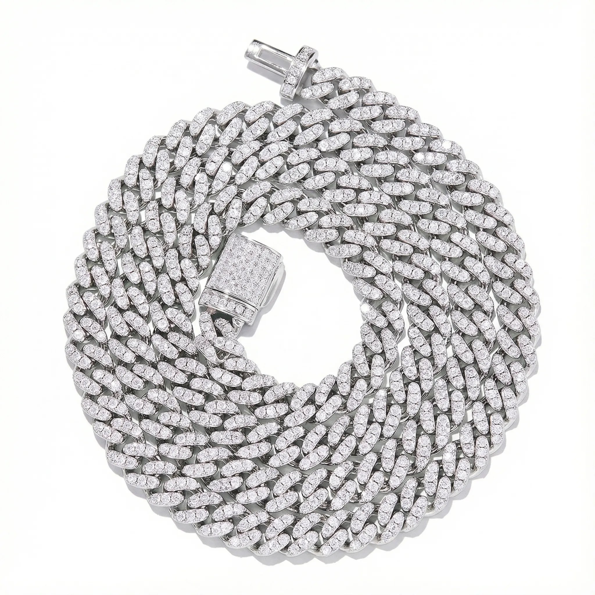 6mm Moissanite Cuban Link Necklace – 925 Sterling Silver