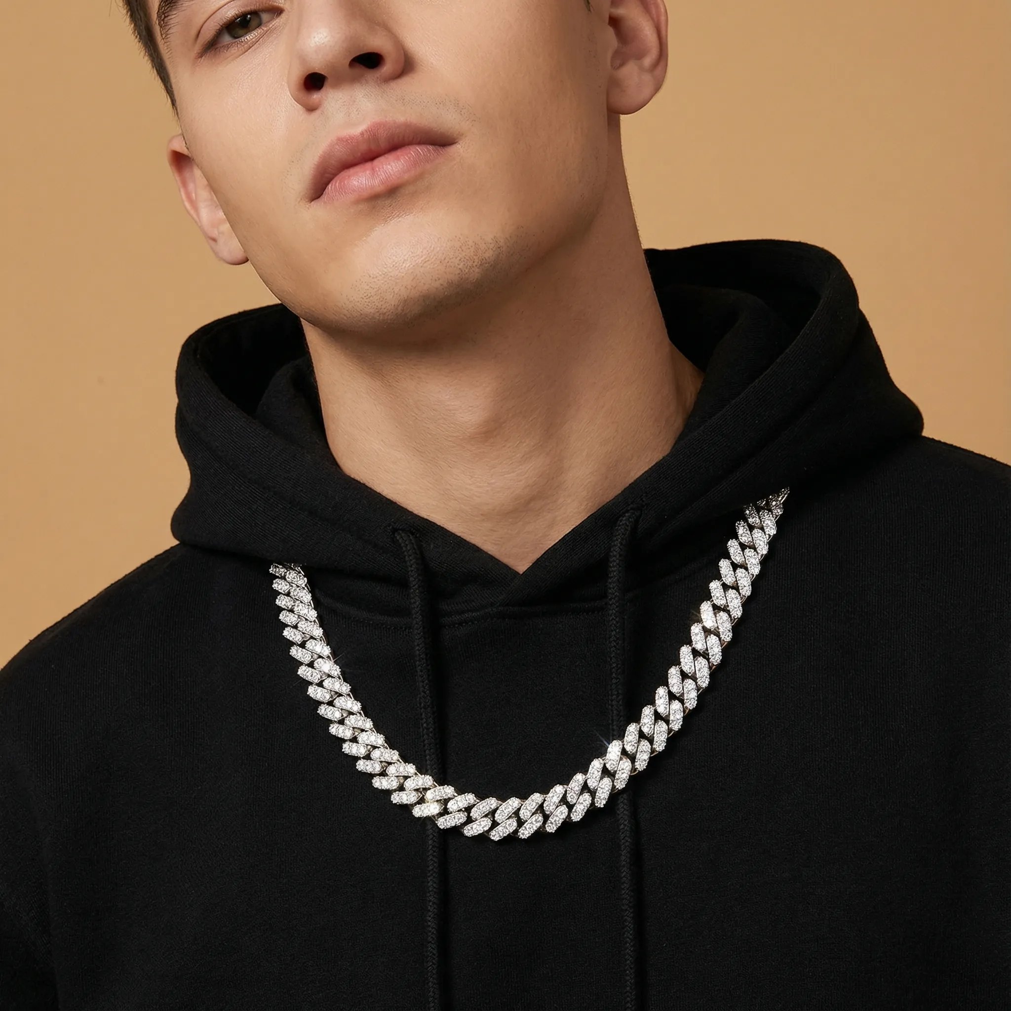 6mm Moissanite Cuban Link Necklace – 925 Sterling Silver - Image 4