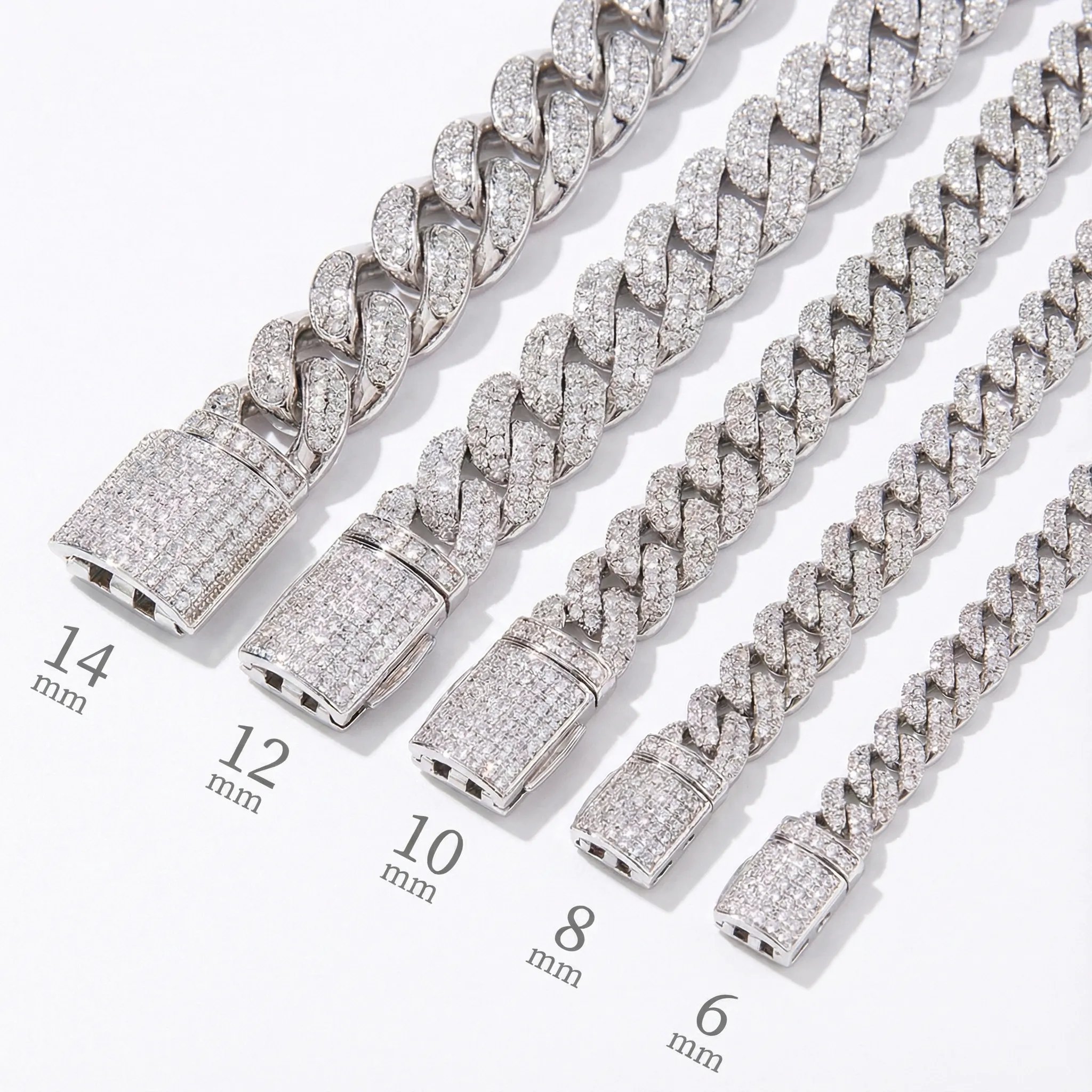 12mm Moissanite Cuban Link Necklace – 925 Sterling Silver - Image 6